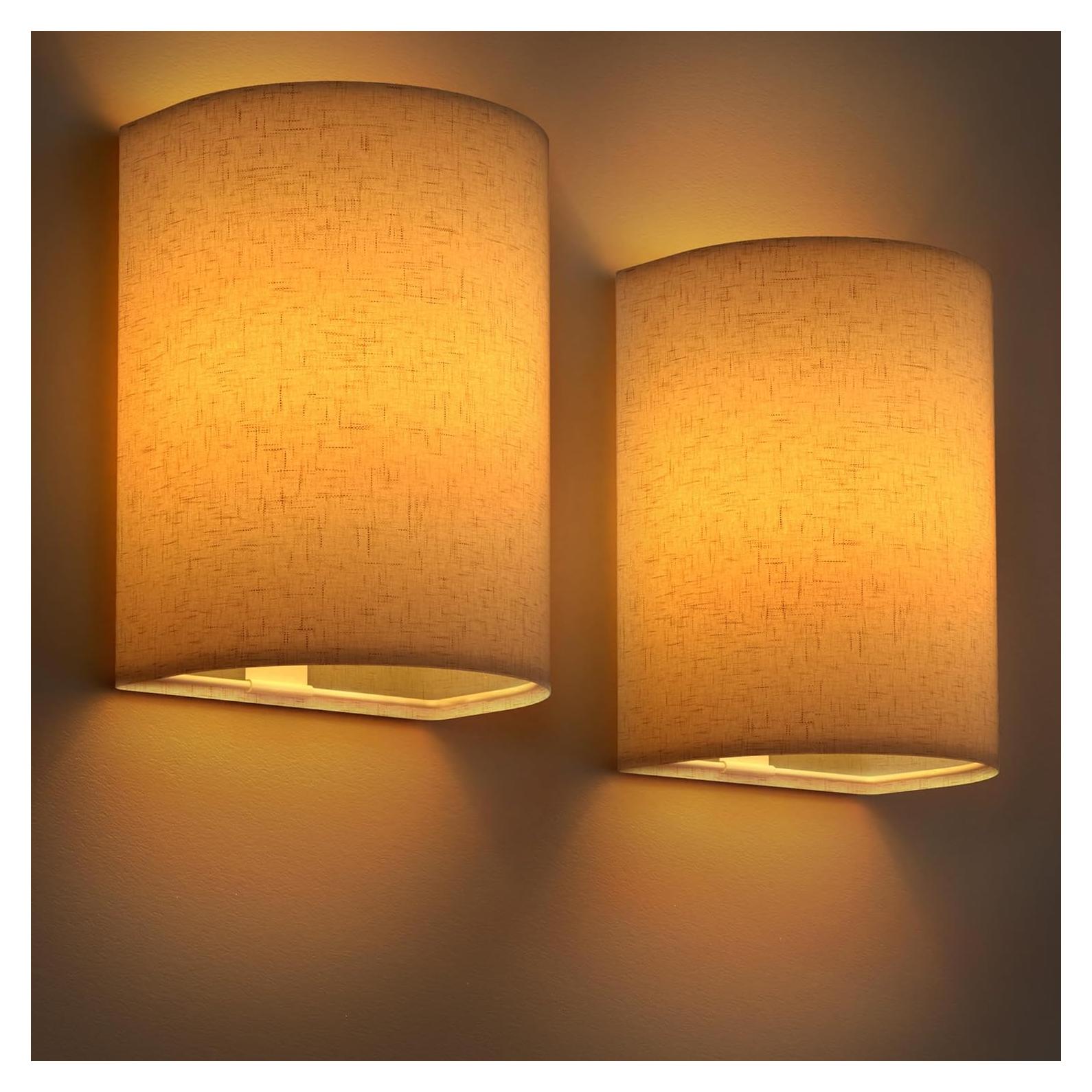 Juego de 2 Apliques de Pared Inalámbricos Jantolumi con Control Remoto