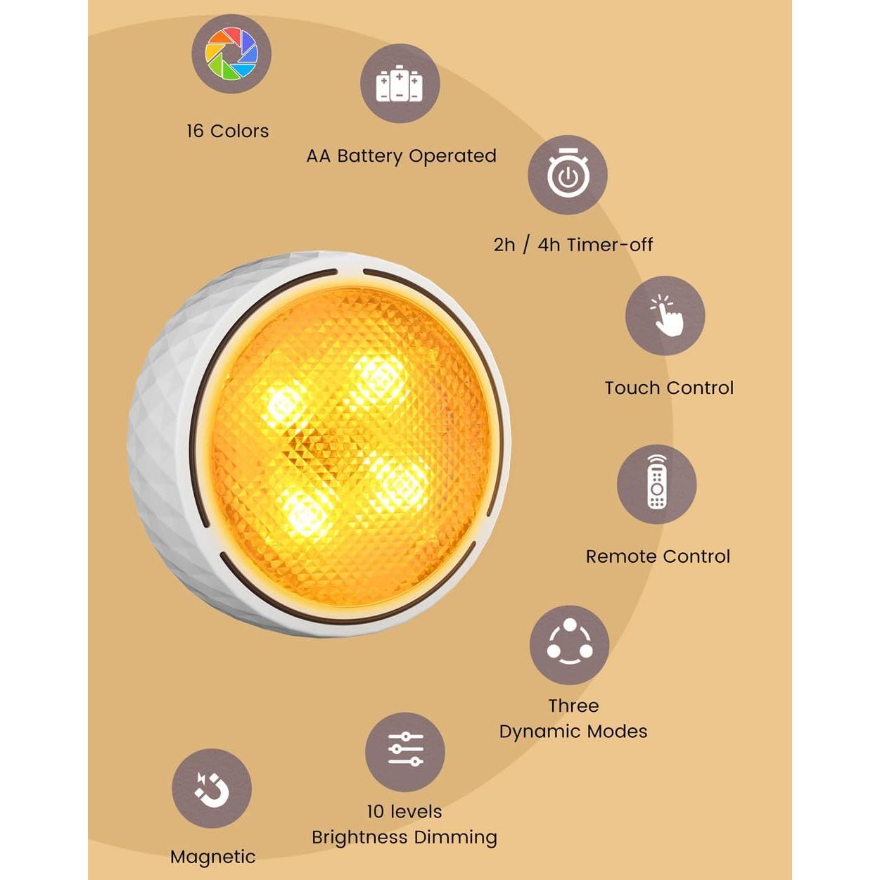 Juego de 2 Apliques de Pared Inalámbricos Jantolumi con Control Remoto