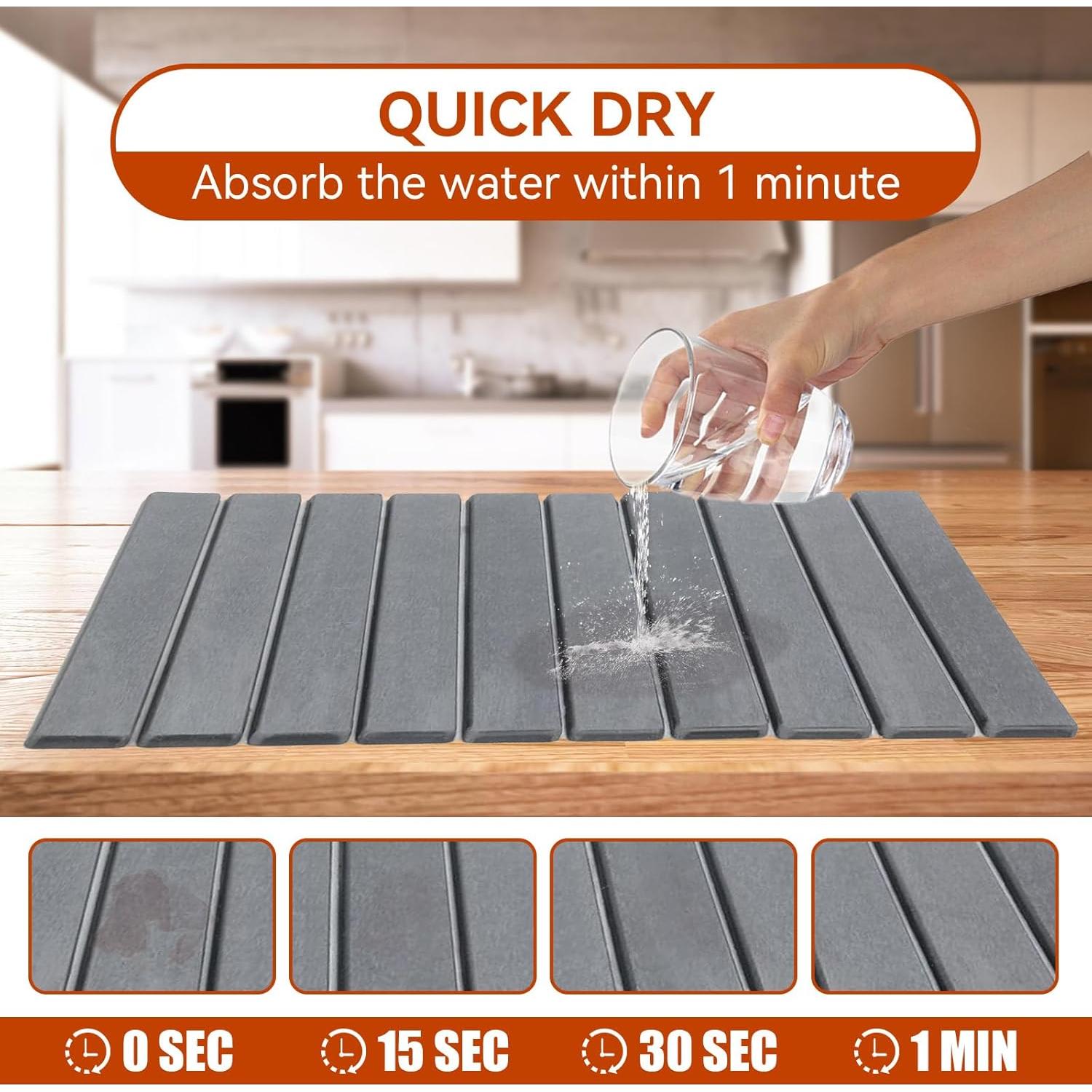 Alfombrilla de Secado de Piedra Diatomácea Lipmo 61x41 cm Gris