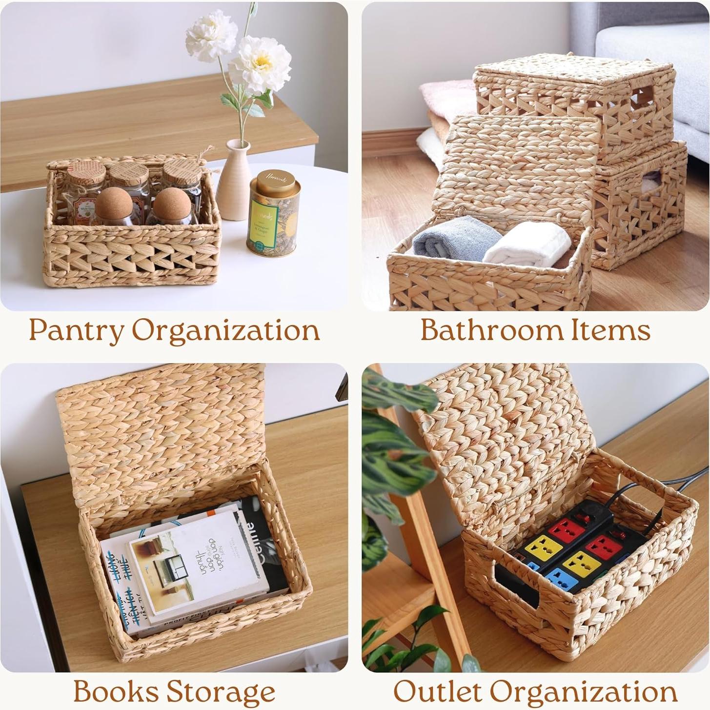 Cestas de Almacenamiento de Mimbre Chi An Home, Juego de 3