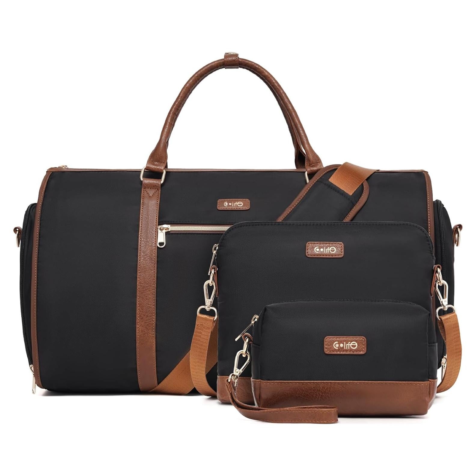 Bolsa de Ropa de Viaje Coolife 3 Piezas Negra Plegable