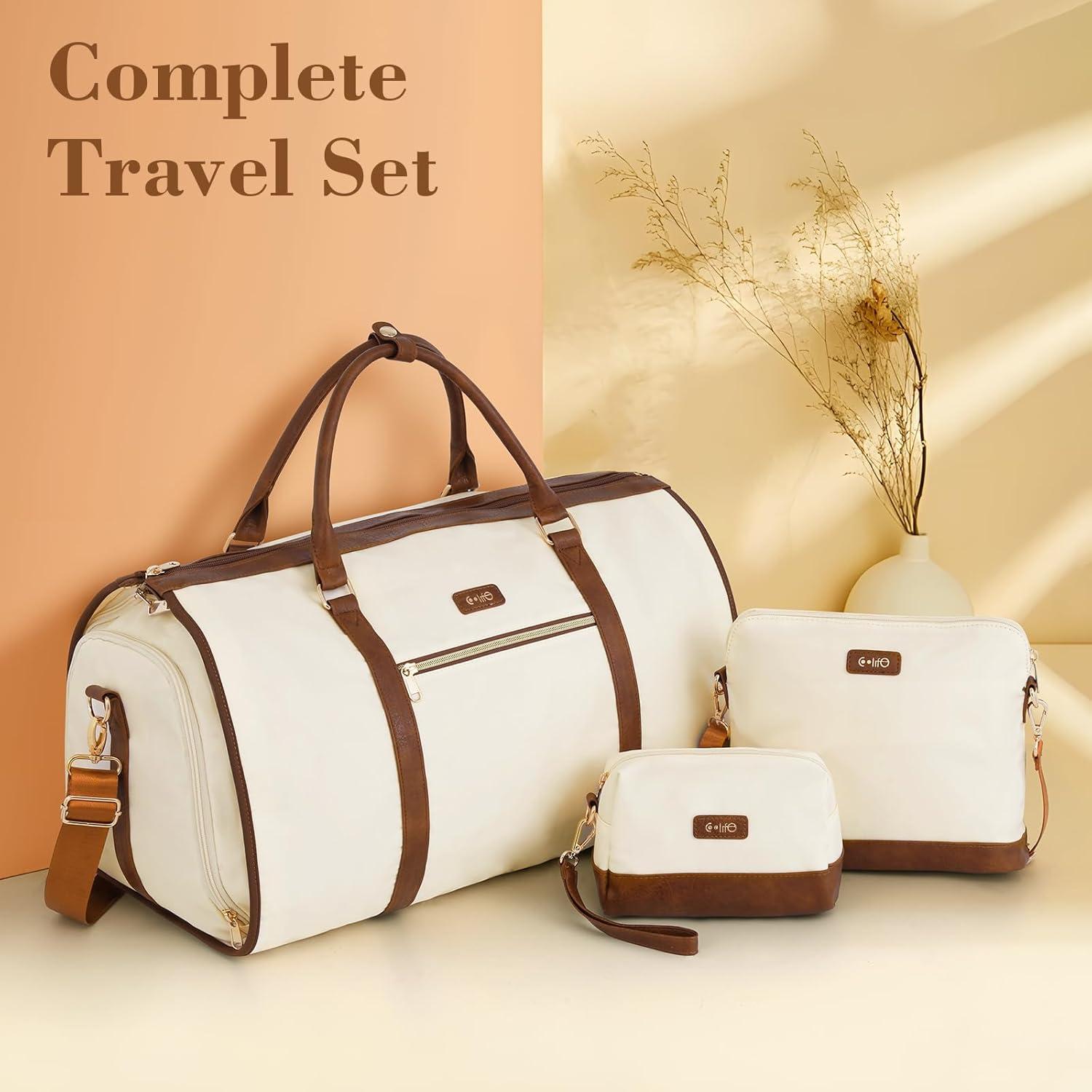 Bolsa de Ropa de Viaje Coolife 3 Piezas Negra Plegable