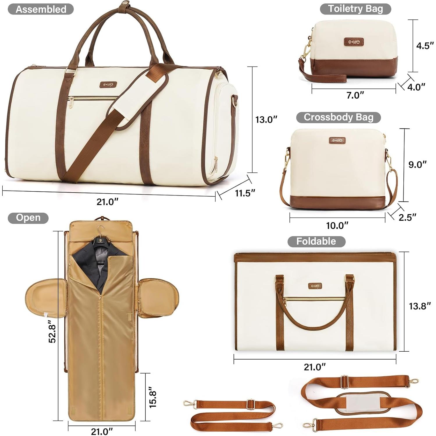 Bolsa de Ropa de Viaje Coolife 3 Piezas Negra Plegable