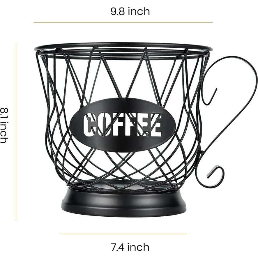 Soporte para cápsulas de café TreeLen, organizador grande 40 K Cups - Negro