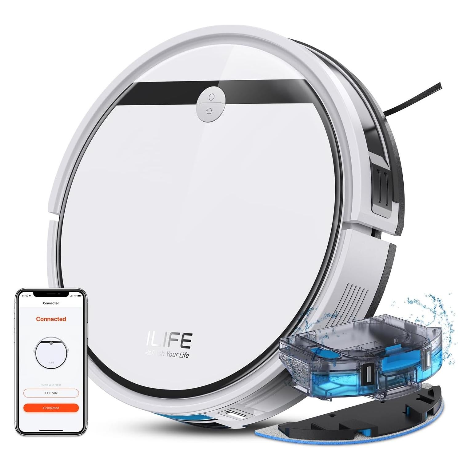 Aspiradora Robot ILIFE V3x 2-en-1 con Mopa y 3000Pa