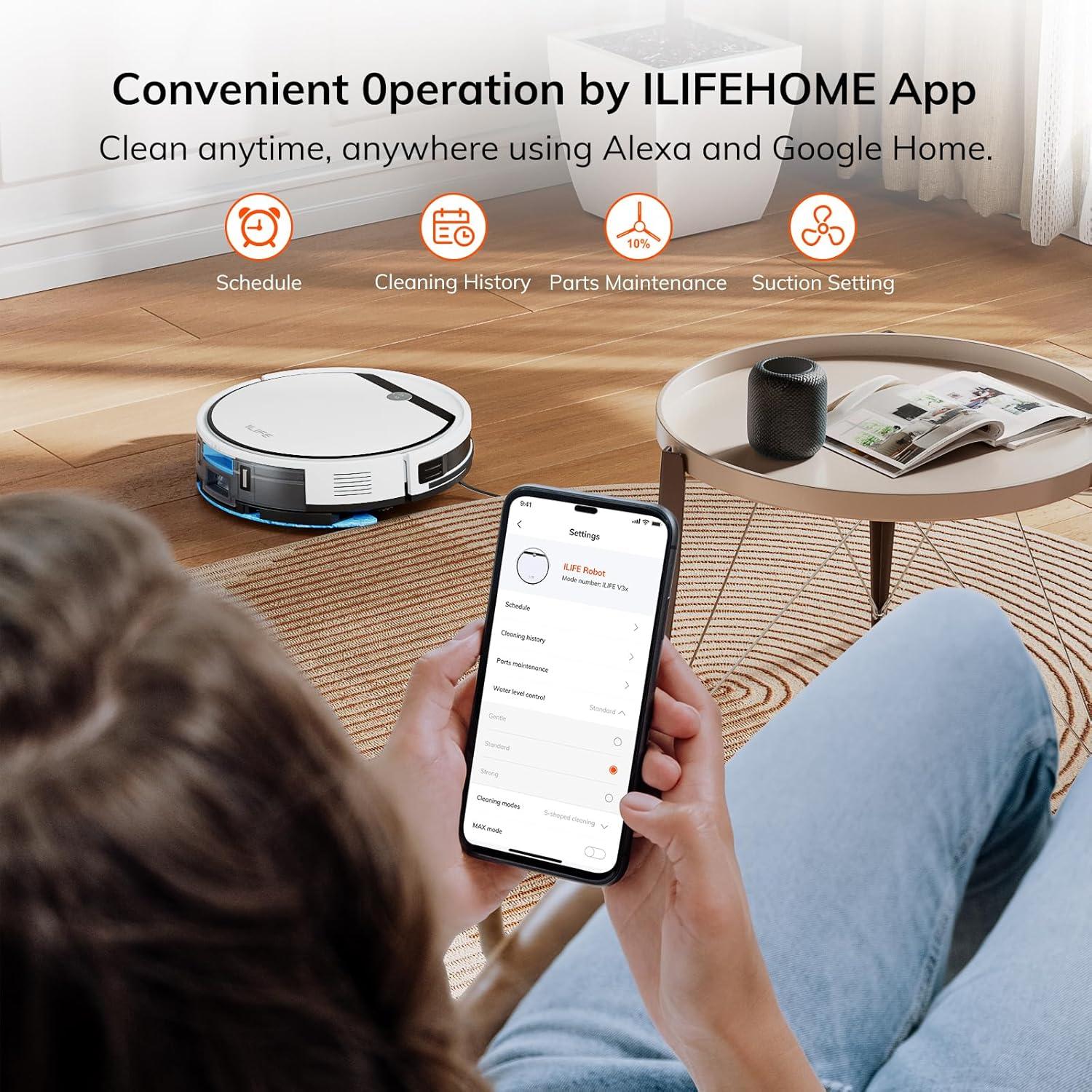 Aspiradora Robot ILIFE V3x 2-en-1 con Mopa y 3000Pa
