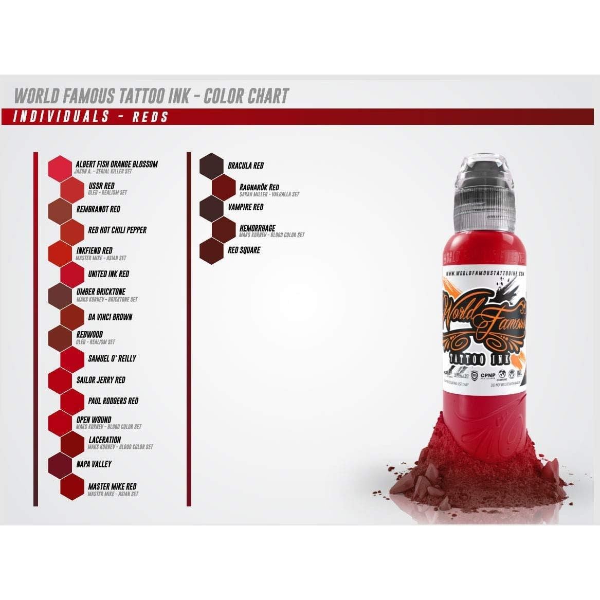 Tinta de Tatuaje Blanca Vegana World Famous 14.79 ml