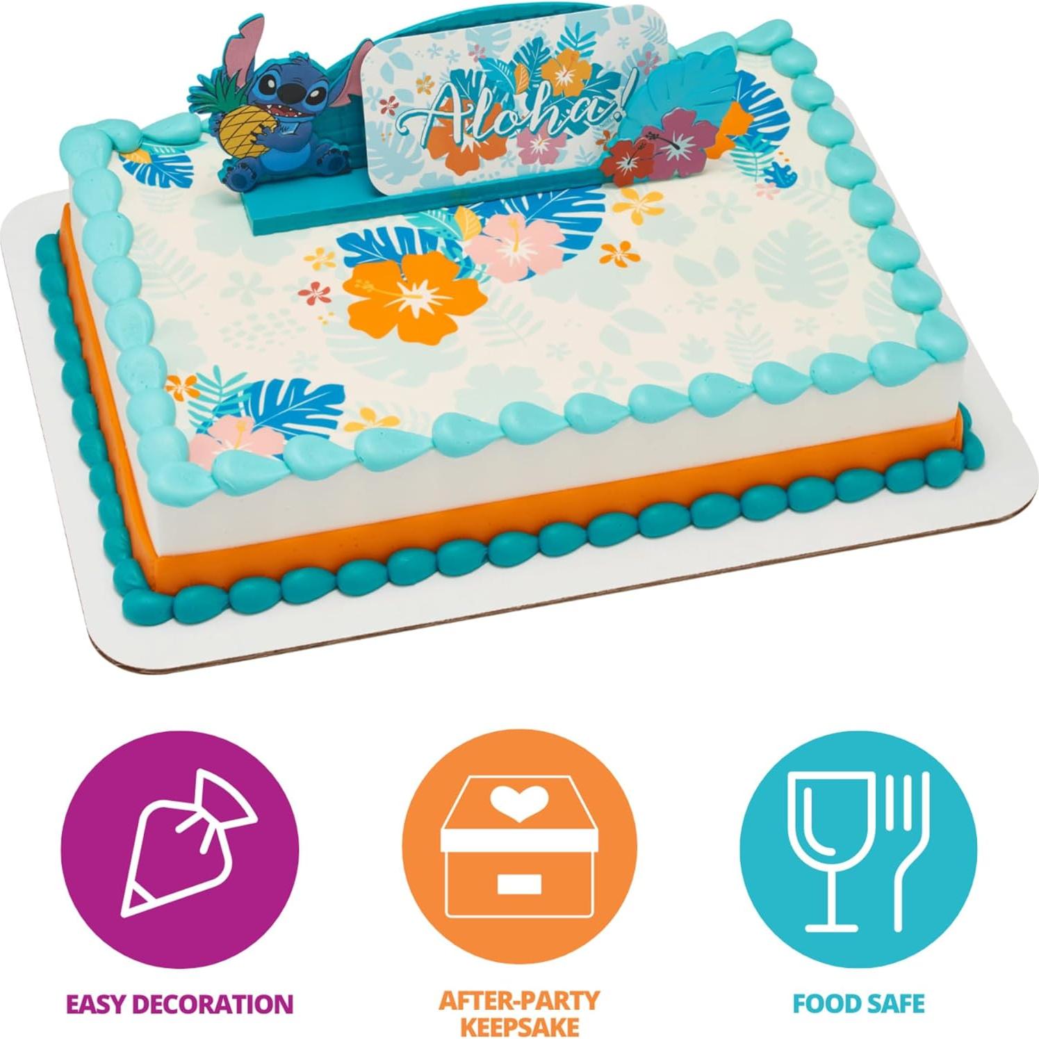 Adorno de Pastel Aloha Stitch Disney DecoSet Personalizable