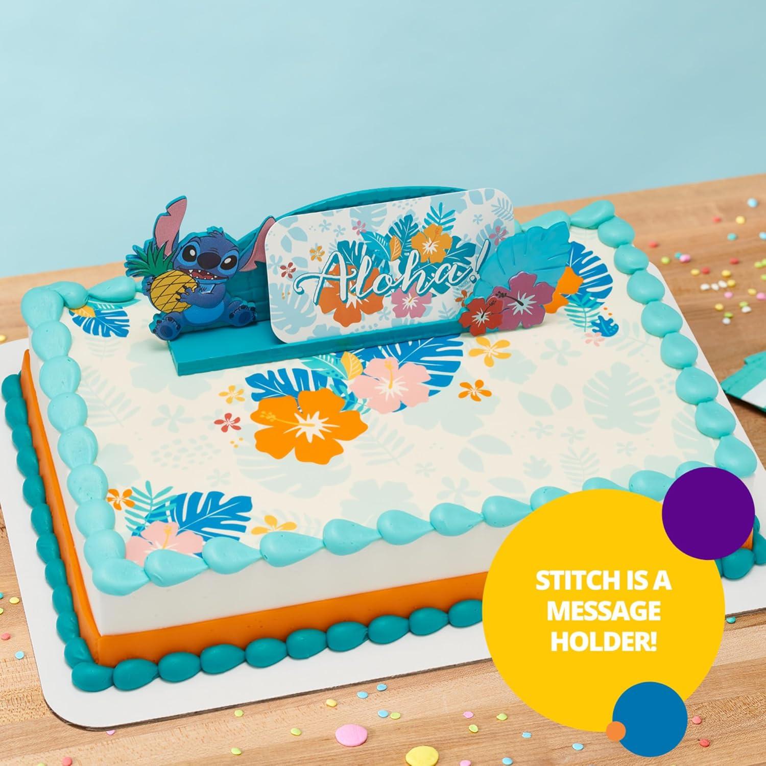 Adorno de Pastel Aloha Stitch Disney DecoSet Personalizable