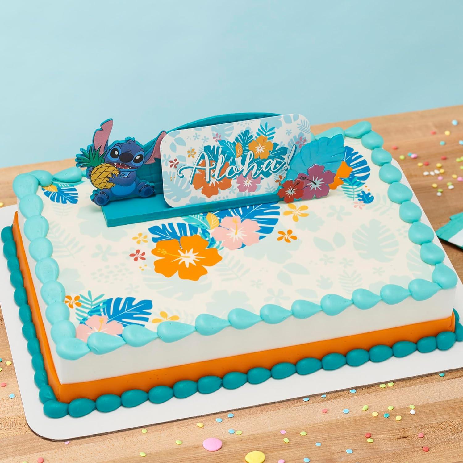 Adorno de Pastel Aloha Stitch Disney DecoSet Personalizable