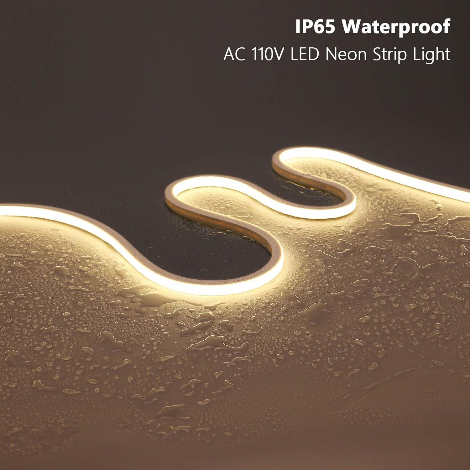 Tira LED Neón 32.8FT ZHONG YI 3000K Blanco Cálido Impermeable