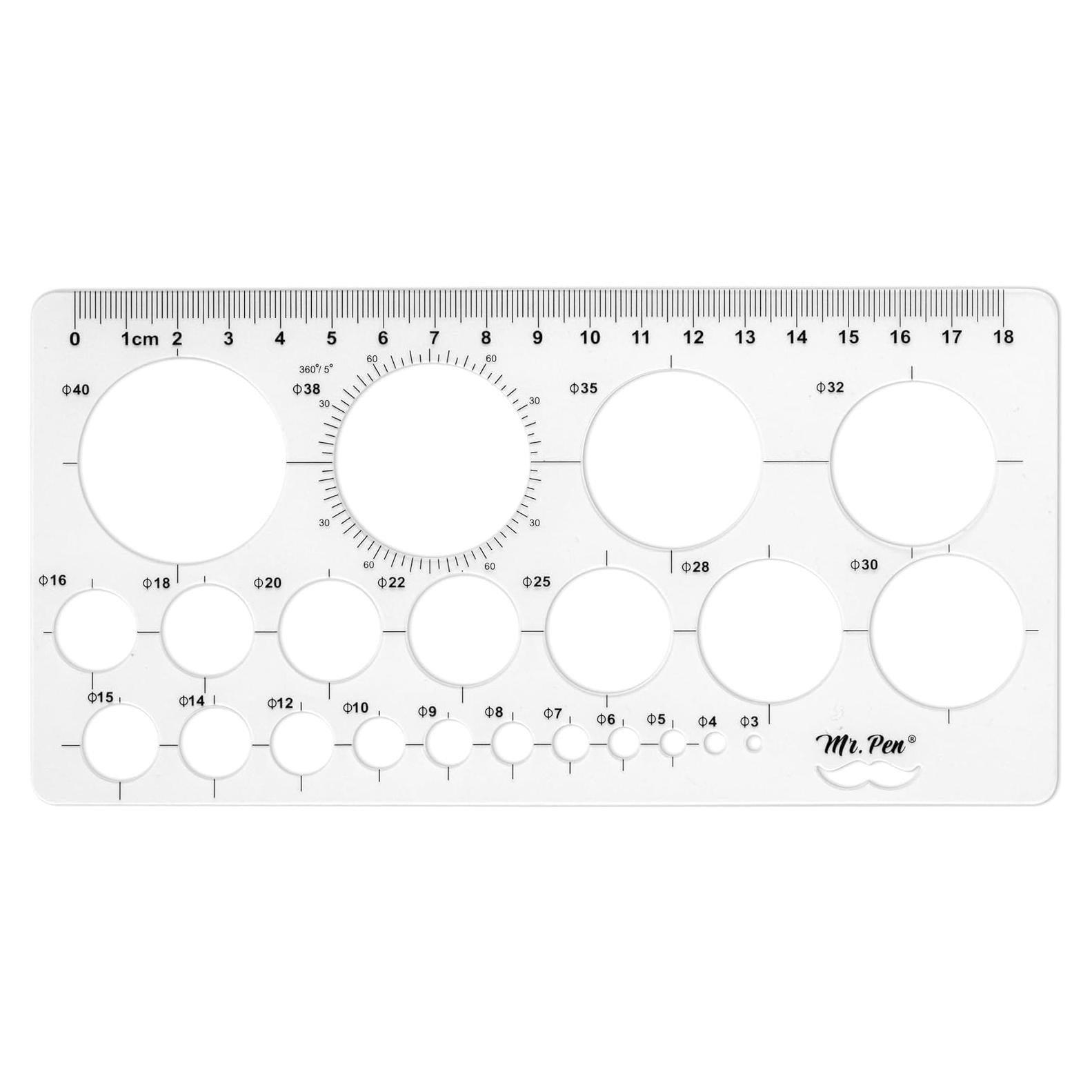 Plantilla de Círculo Mr. Pen - Plástico Transparente 1 Pieza