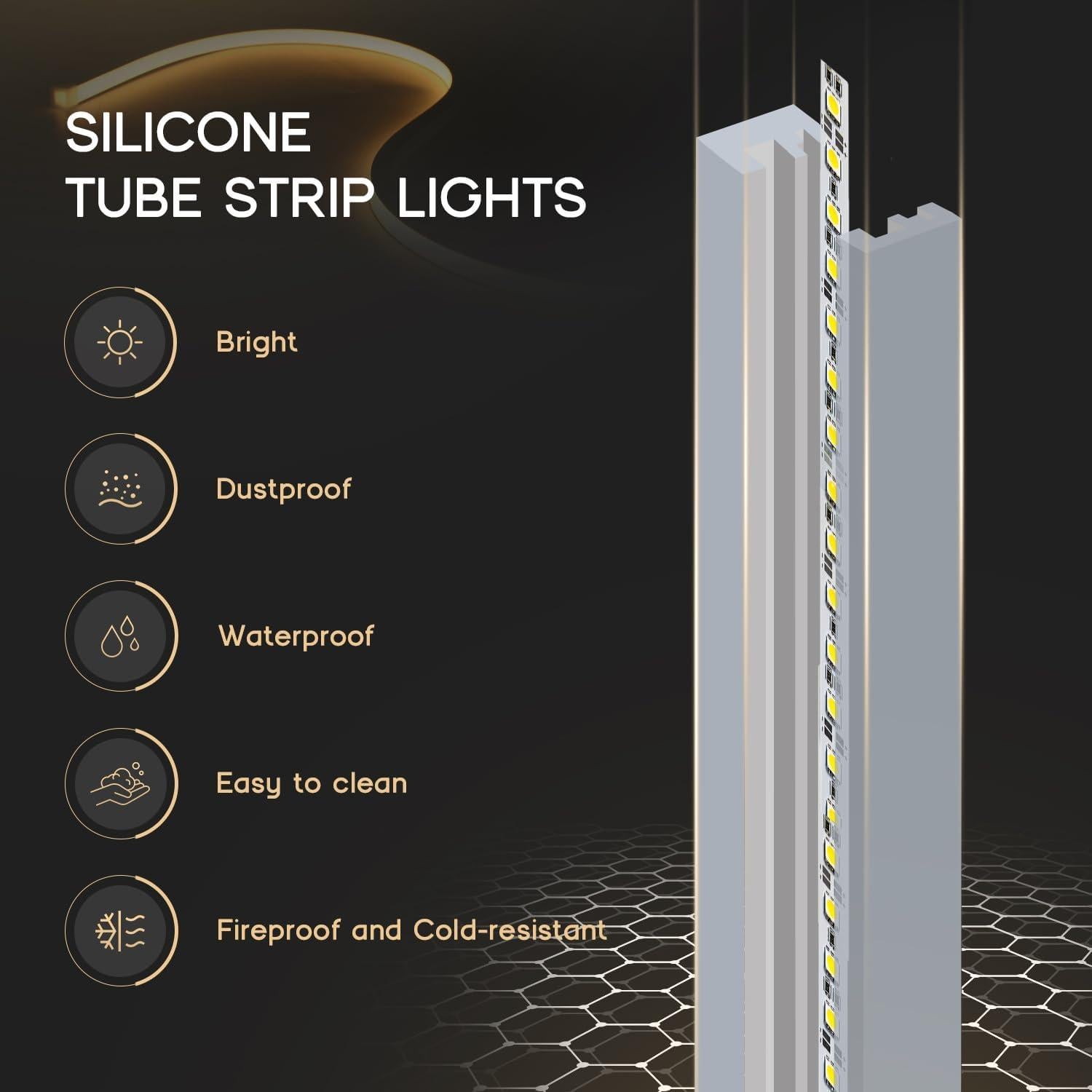 Tira LED Neón VOEWT 3m Blanca 6000K A Prueba de Agua