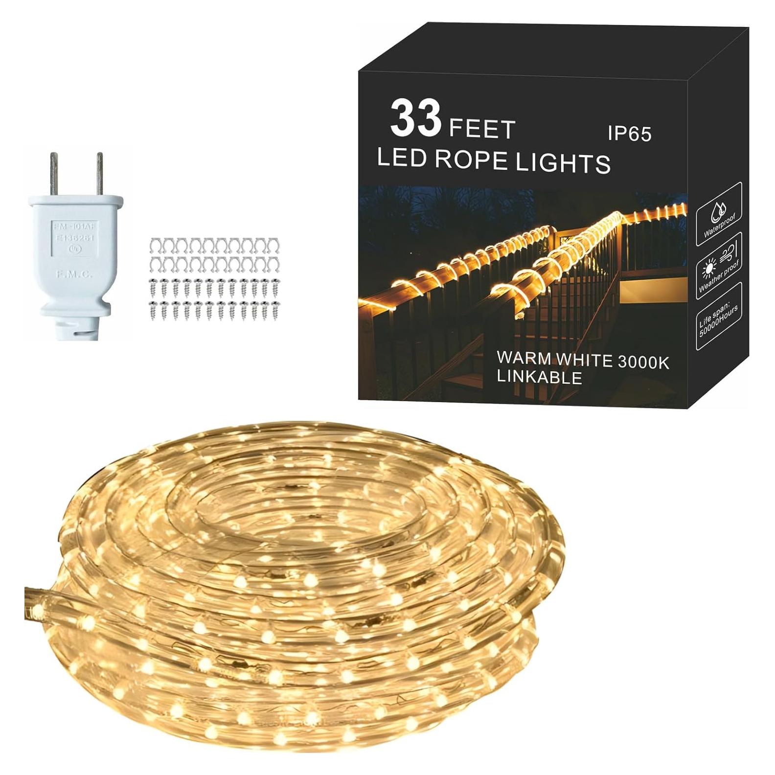 Luz de Cuerda LED FORT 10m Blanca Cálida Impermeable 120V