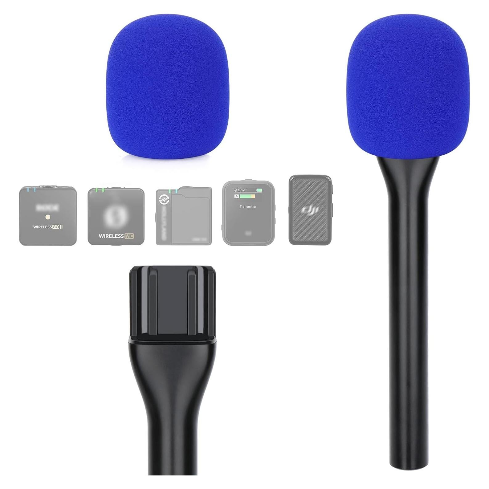 Adaptador de Mano YOUSHARES con Parabrisas Espuma Azul para Micrófonos Inalámbricos