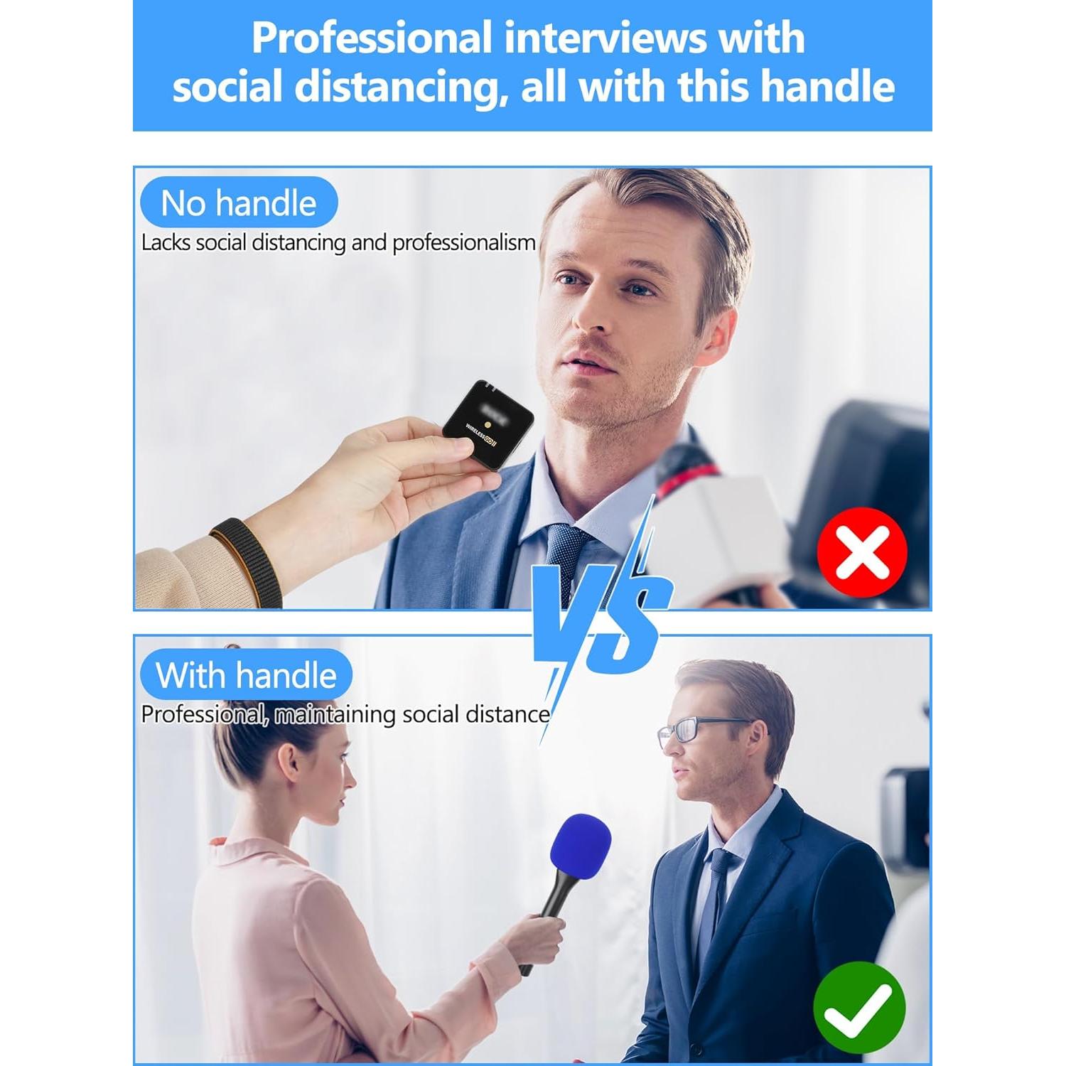 Adaptador de Mano YOUSHARES con Parabrisas Espuma Azul para Micrófonos Inalámbricos