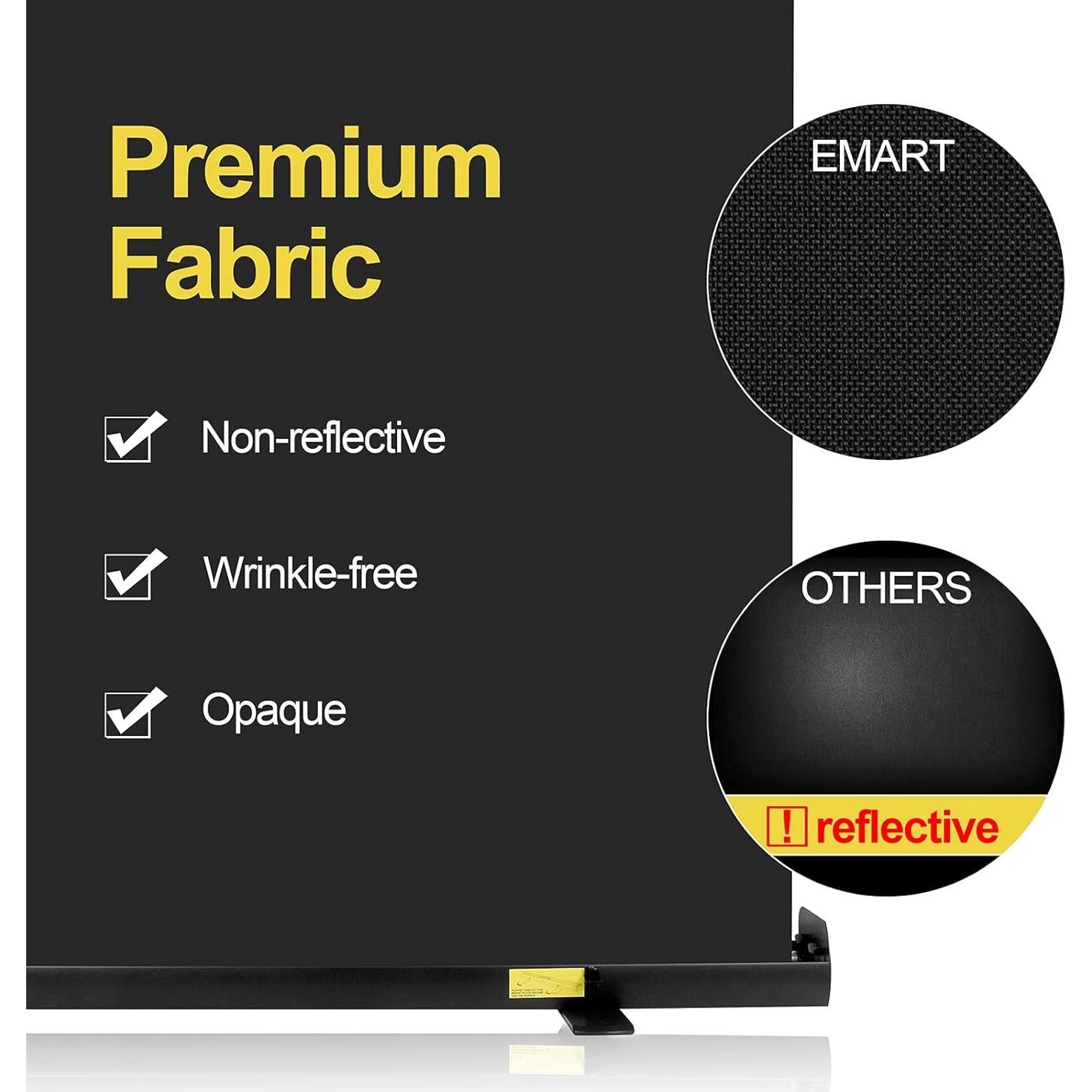 EMART Collapsible Chromakey Panel, 2-in-1 Black White Screen Backdrop, Portable Photography Background with Auto-Locking Frame for Photo Studio Video Live Streaming Photoshoot Zoom Gaming