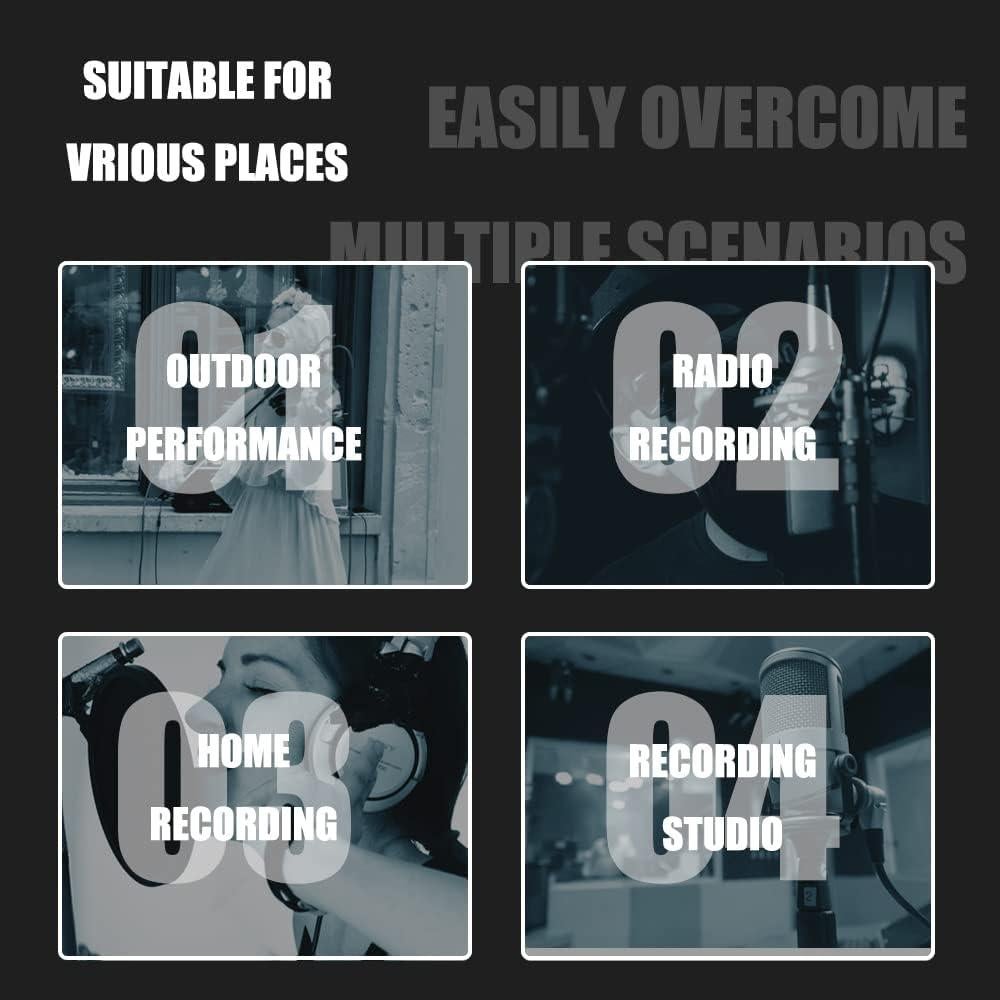 Filtro Antipop Micrófono Profesional F2 Micfuns 45-60mm