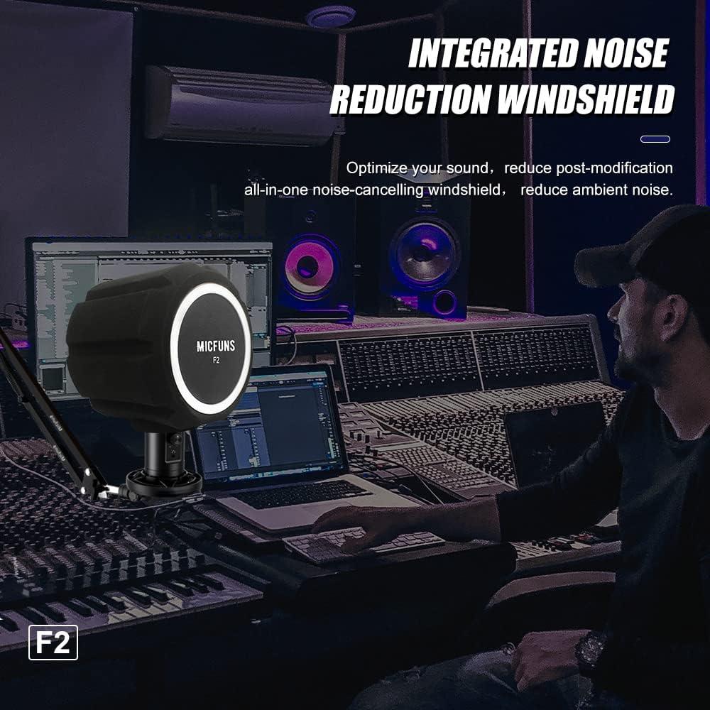 Filtro Antipop Micrófono Profesional F2 Micfuns 45-60mm