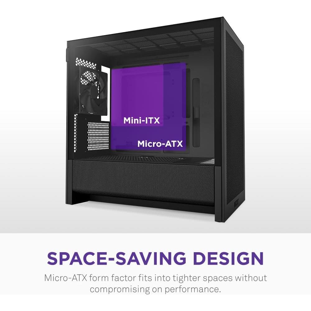 Caja de PC Micro-ATX NZXT H3 Flow - Flujo de Aire Optimizado
