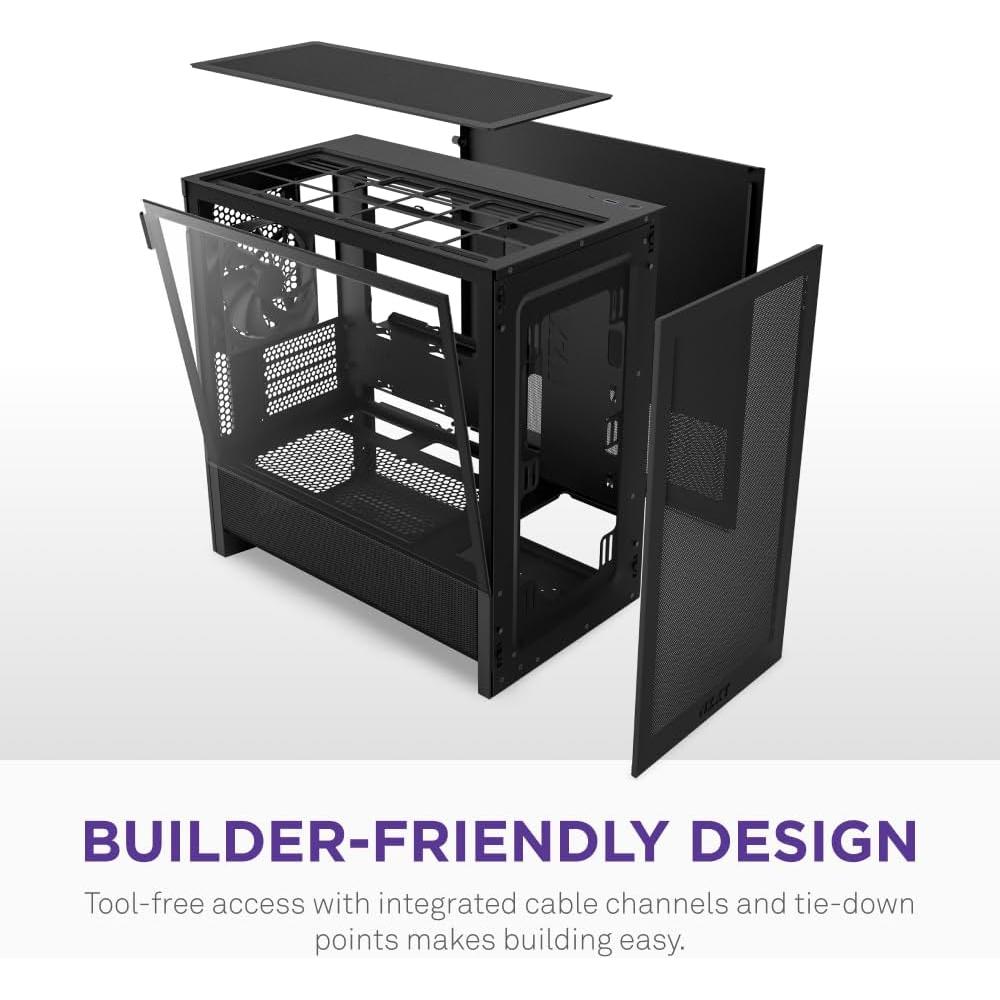 Caja de PC Micro-ATX NZXT H3 Flow - Flujo de Aire Optimizado