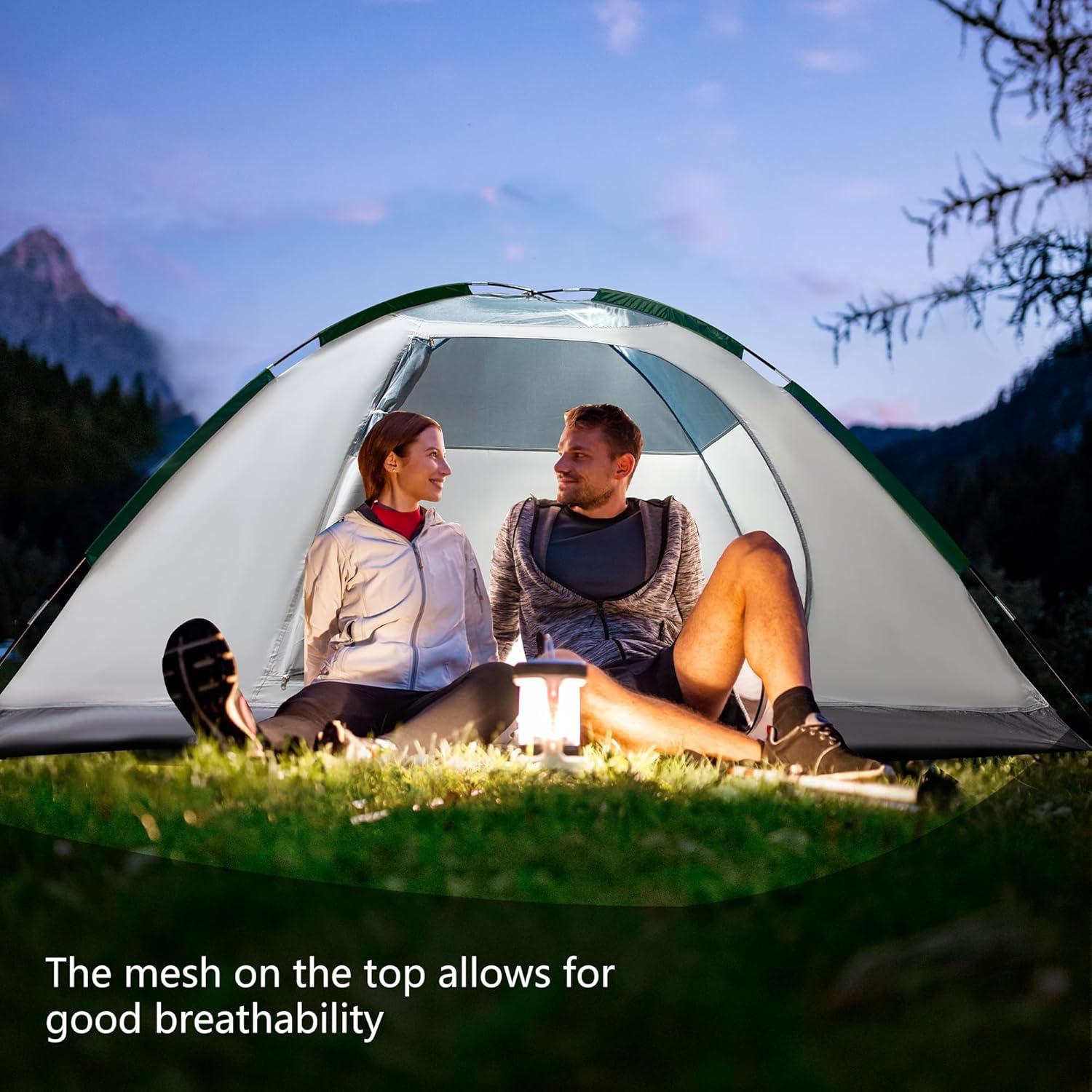 Tienda de Camping ASFANES Verde Militar 4 Personas Impermeable