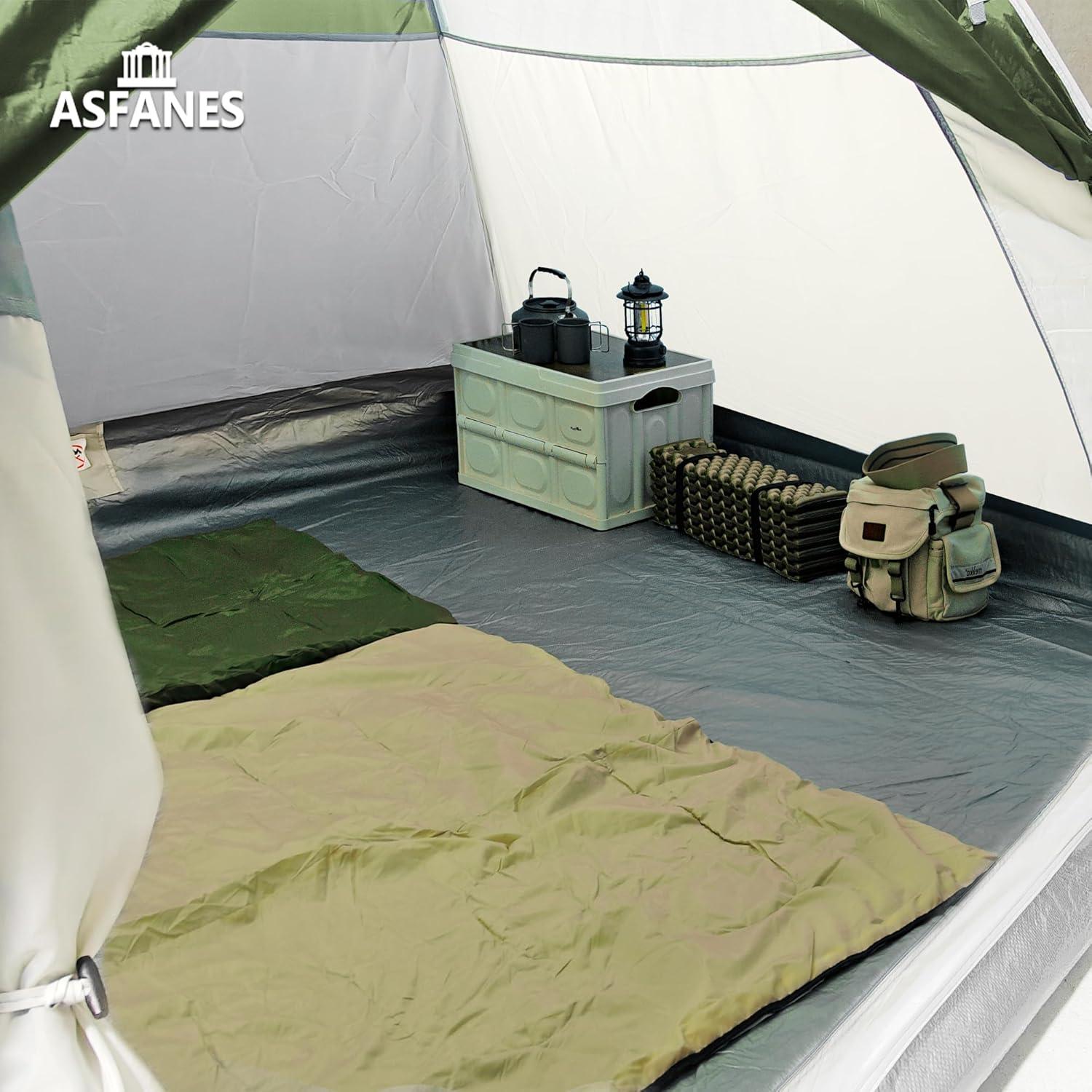 Tienda de Camping ASFANES Verde Militar 4 Personas Impermeable