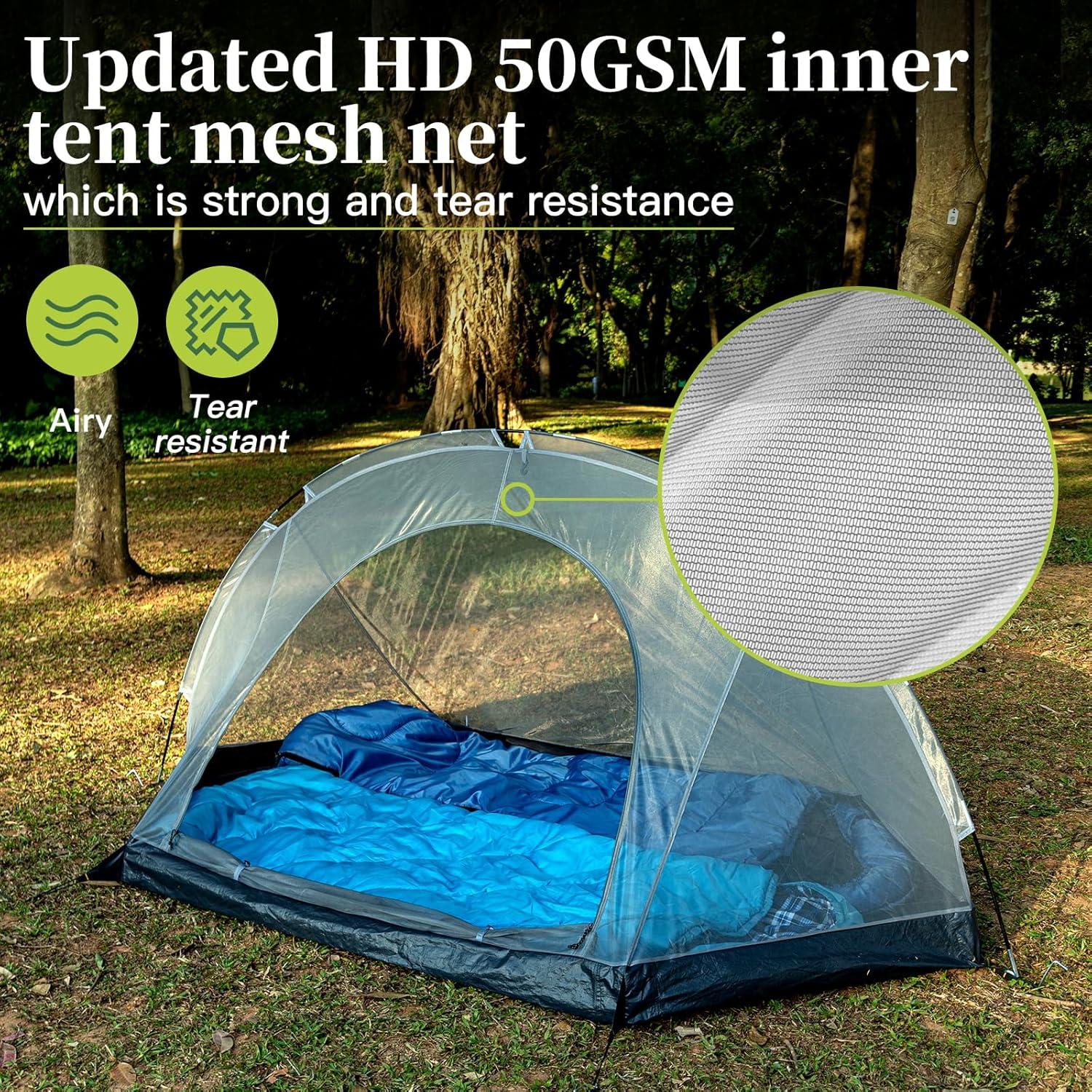 Tienda de Camping Forceatt para 1 Persona, 3 Temporadas, Verde