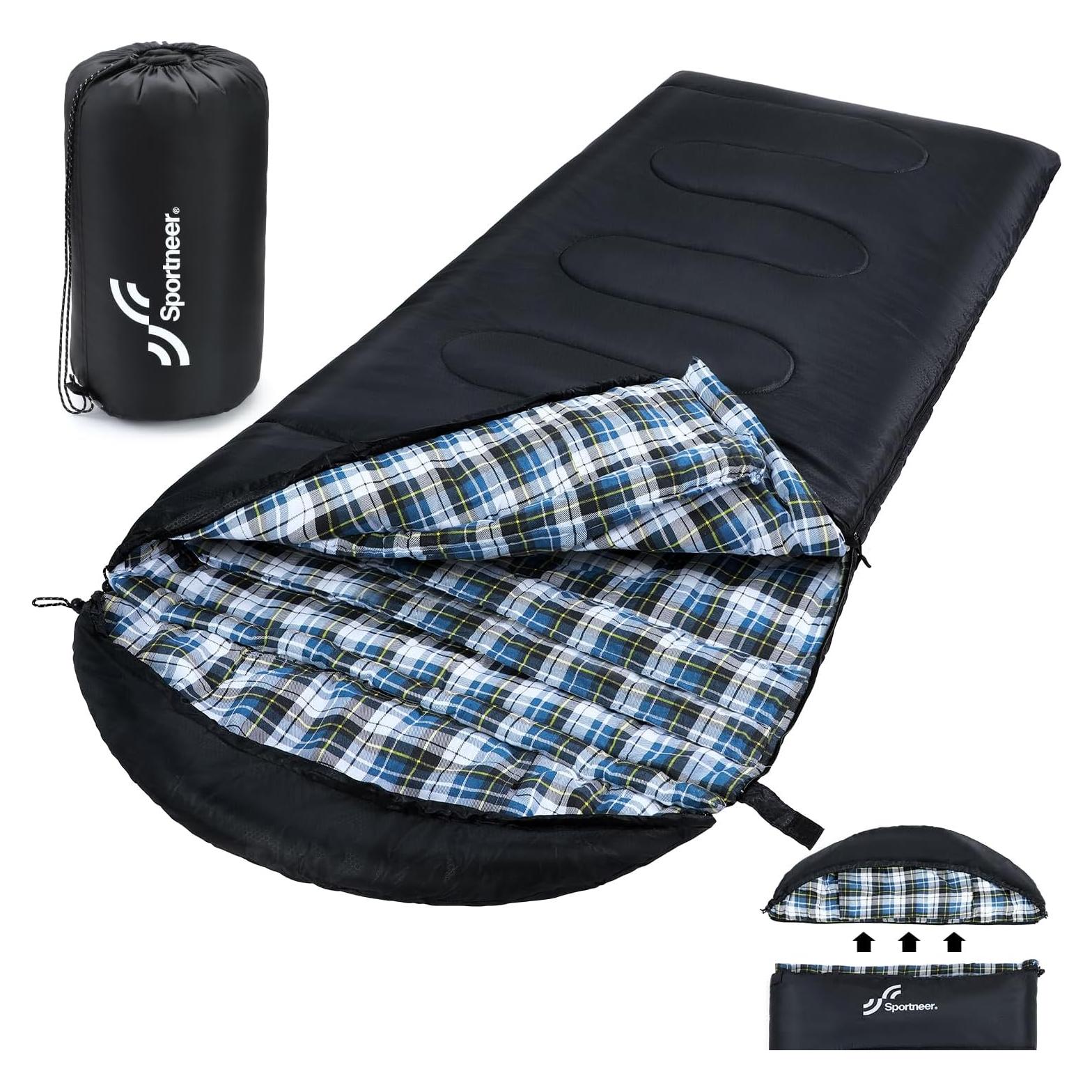 Saco de dormir Sportneer XL 0°C con capucha desmontable