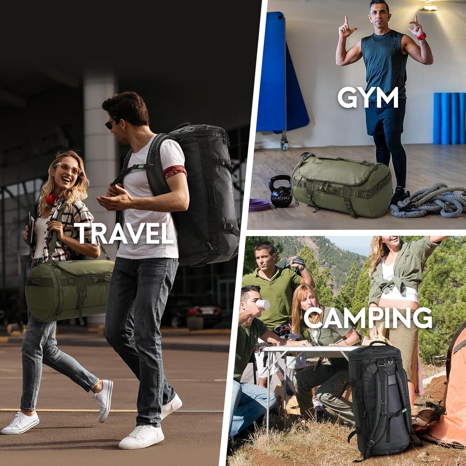 Mochila Duffle Haimont 45L Impermeable Verde Militar