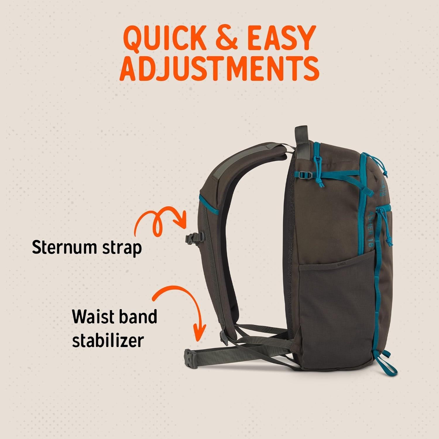 Mochila de Senderismo Kelty Asher 18L Beluga, Unisex