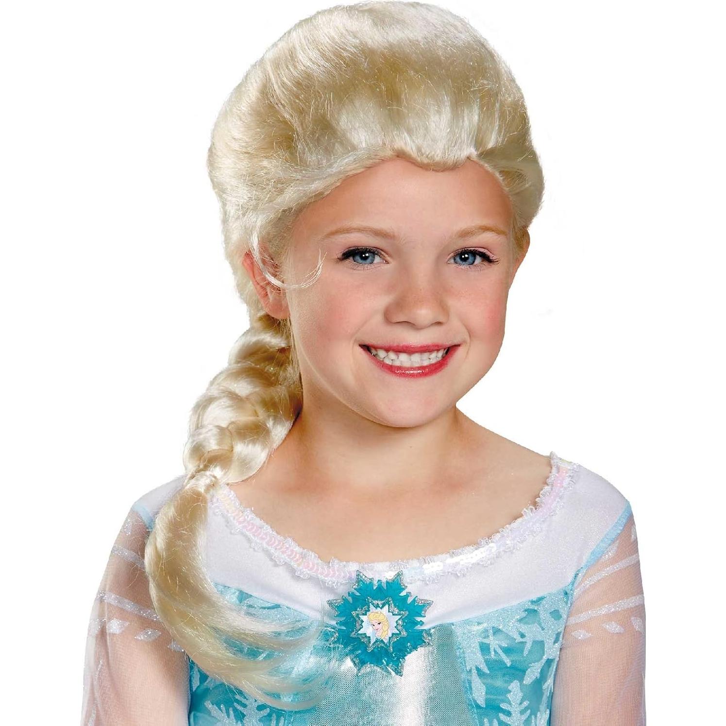 Disfraz de Elsa Frozen para Niñas con Peluca Rubia