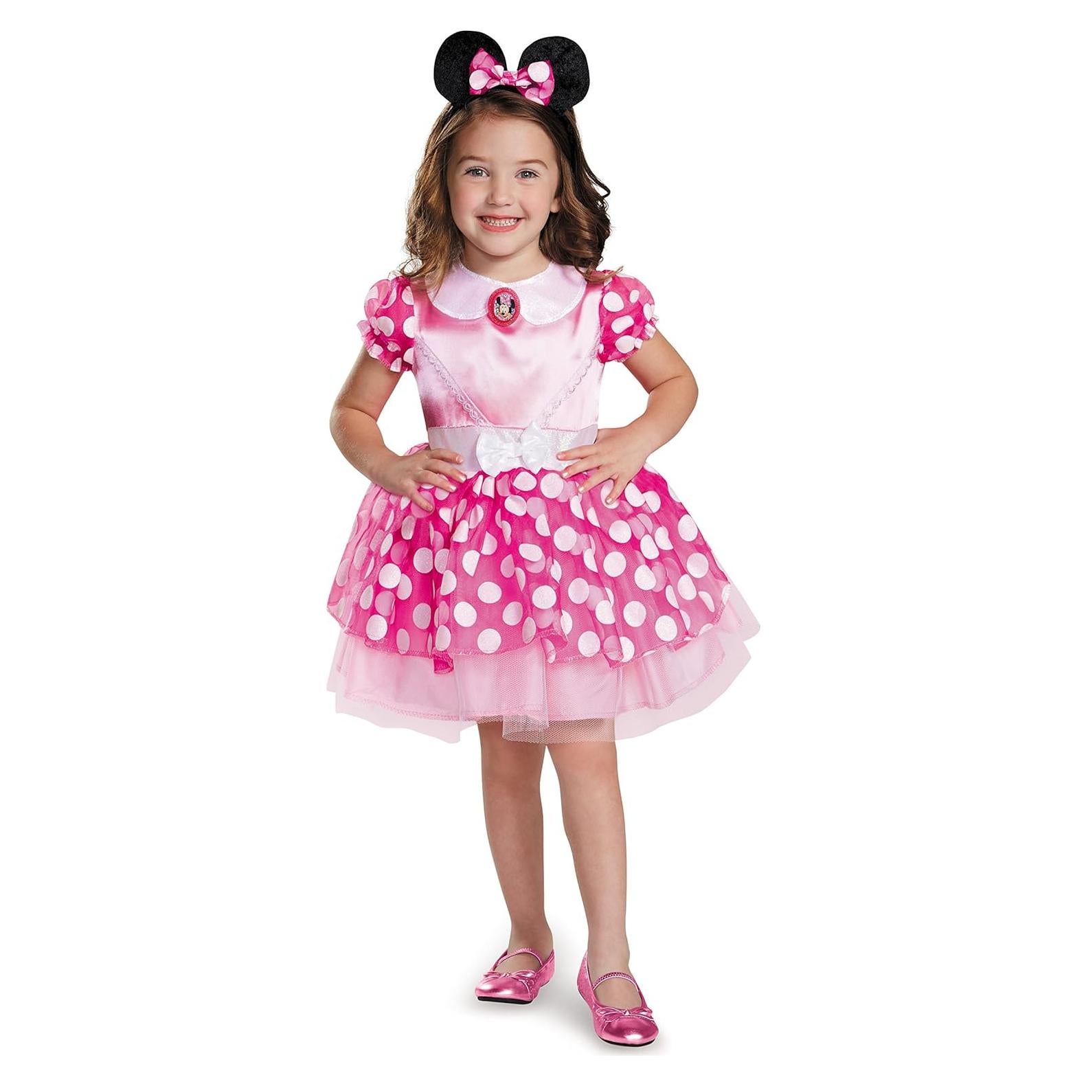 Disfraz Clásico de Minnie Mouse Disney para Niñas Rosa 2T-4T