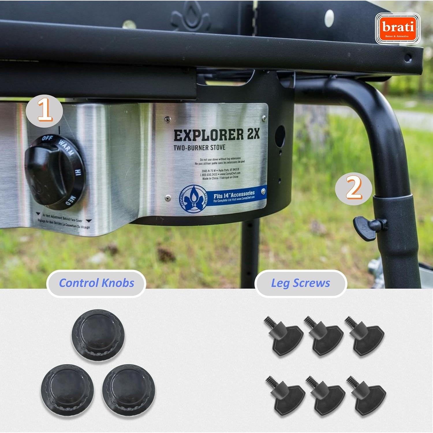 Reemplazo Perillas de Estufa Camp Chef - Paquete de 3 Negras