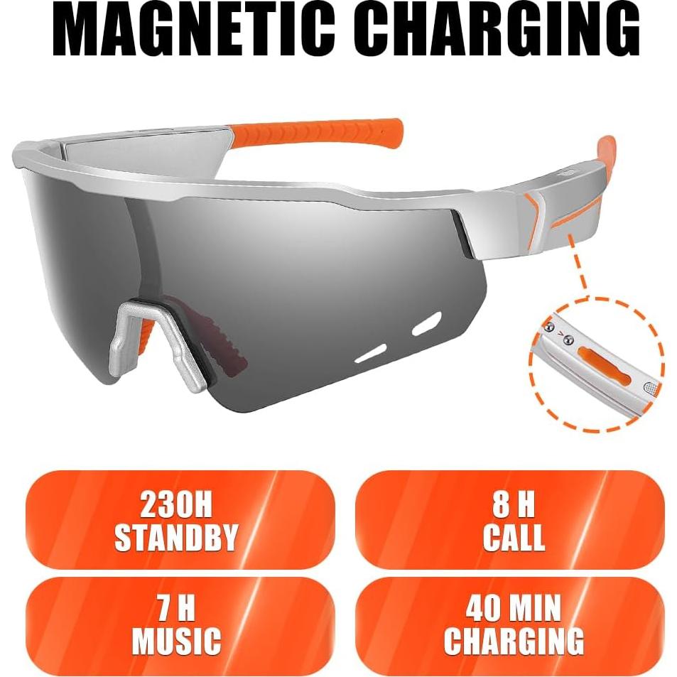Gafas de Sol Inteligentes Bluetooth 5.2 ReyDix IPX5 Naranja