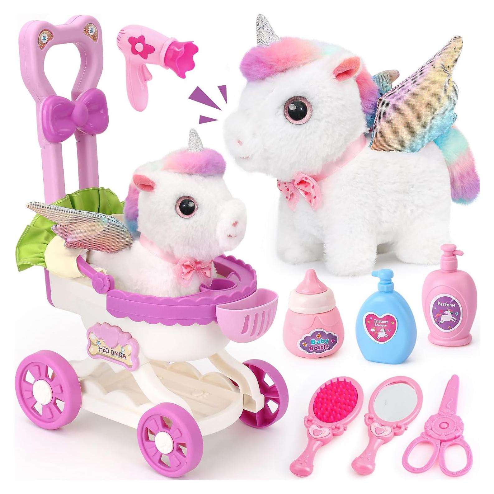 Conjunto Juguete Unicornio Interactivo TUZT 9 Piezas