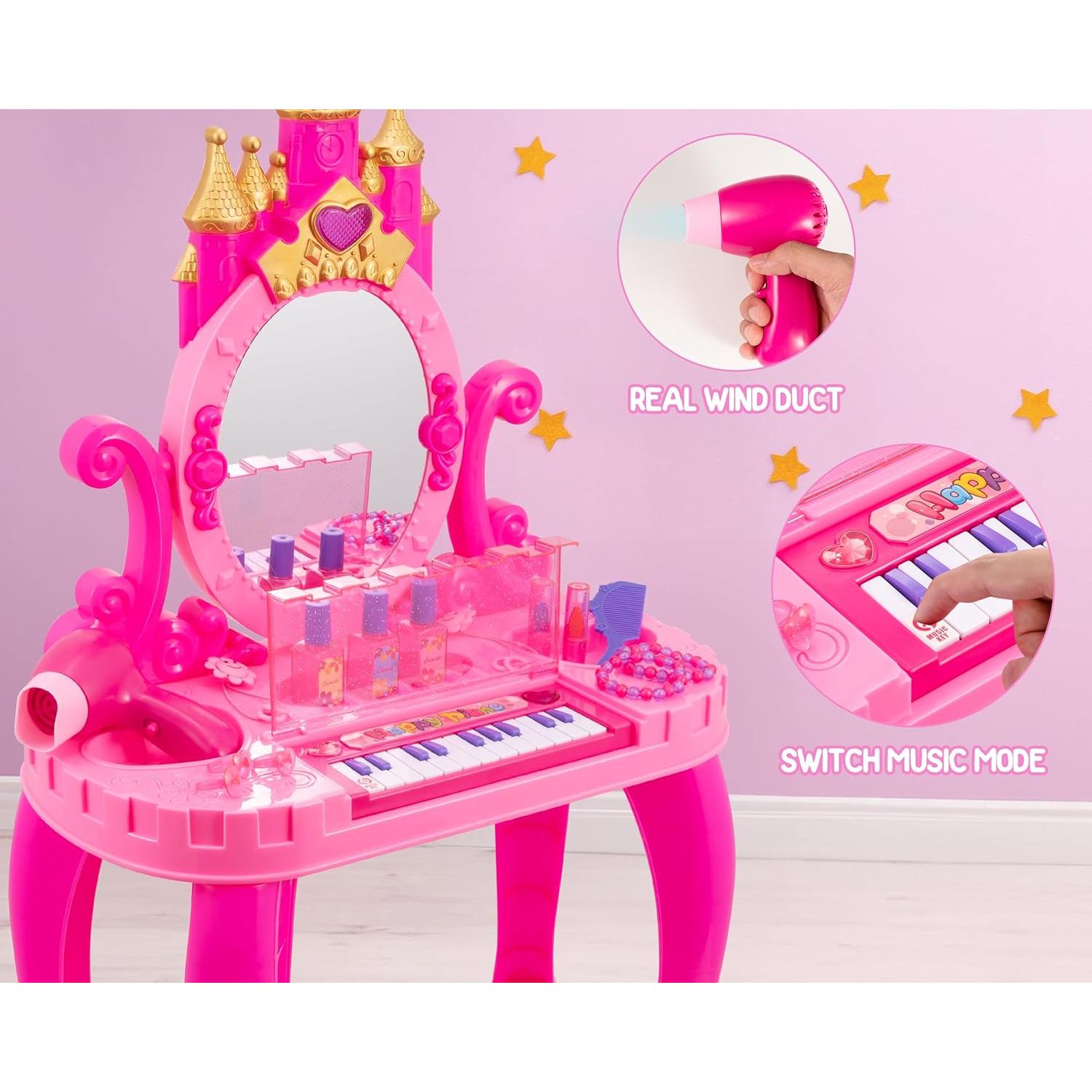 Juguete de Maquillaje para Niñas Zaddgiuuy con Espejo y Piano
