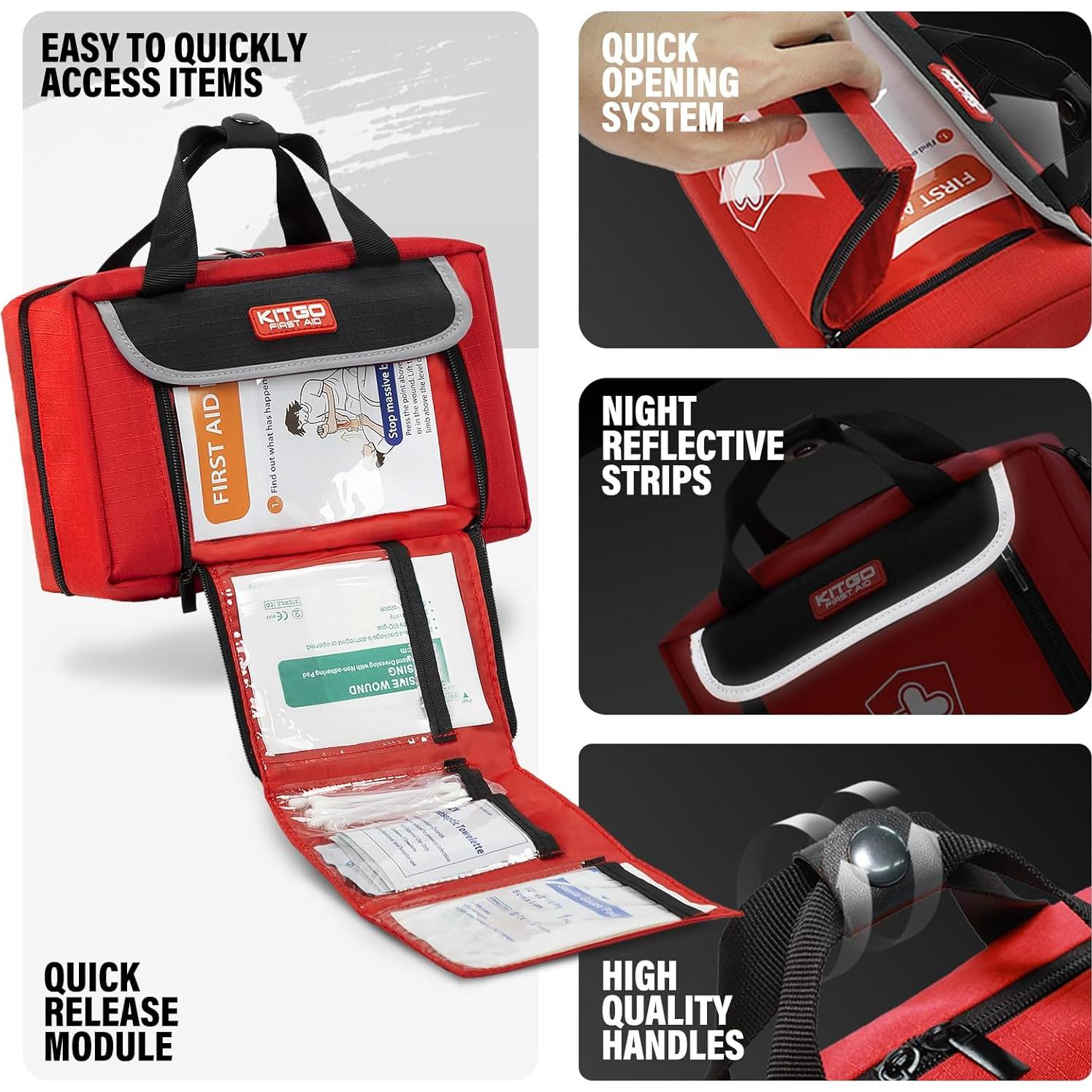 Kit de Primeros Auxilios Kitgo 218 Piezas Compacto Rojo