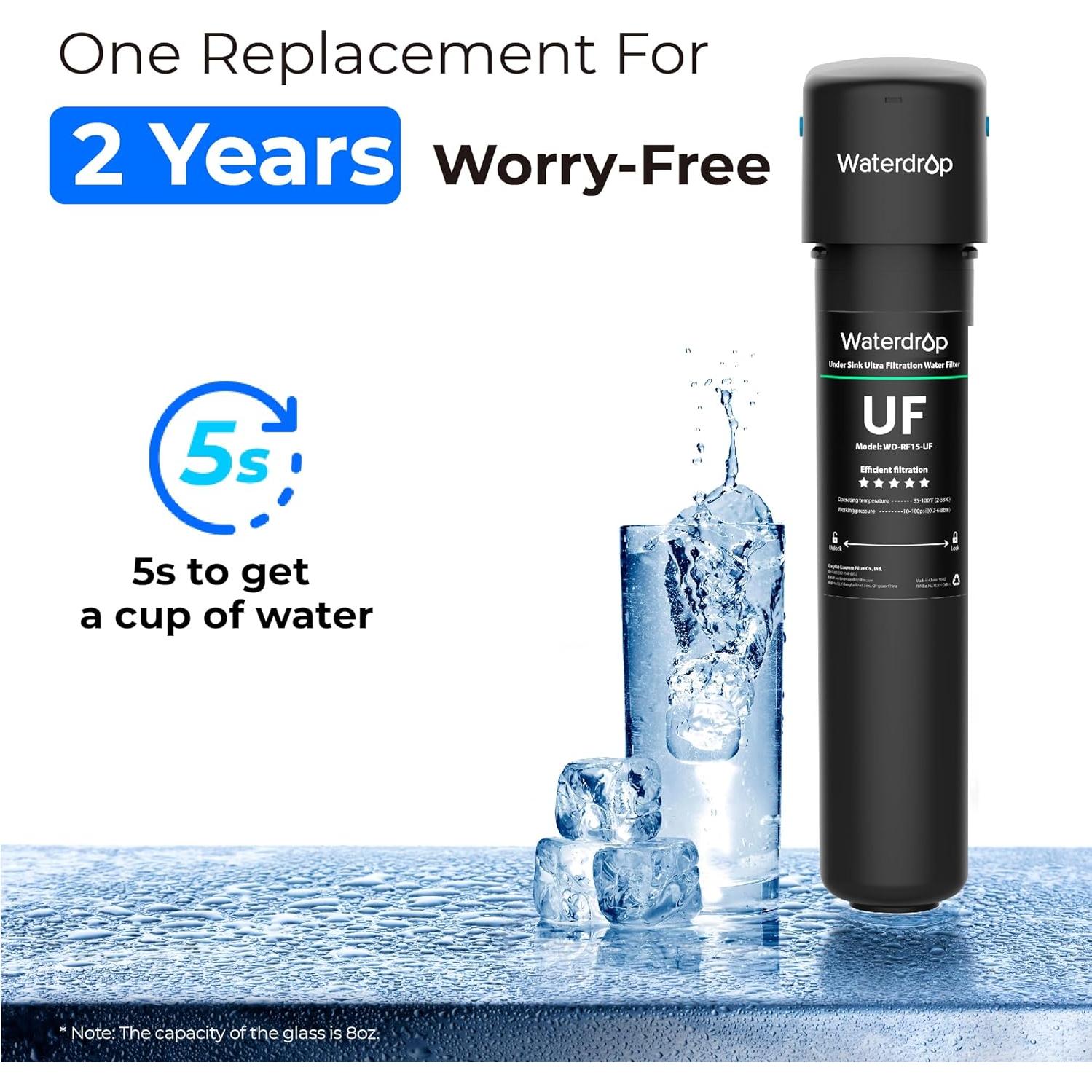 Sistema de Filtración de Agua Waterdrop 0.01µm 16000 Galones