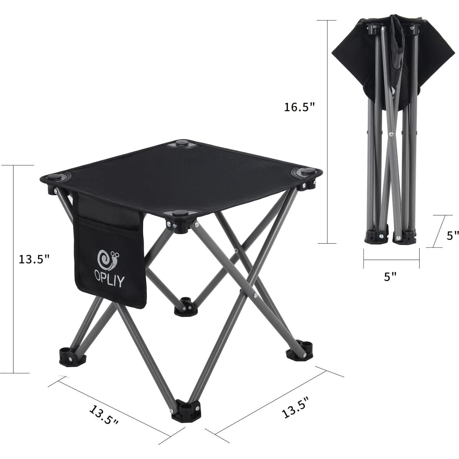 Taburete Plegable Opliy 2 Piezas Negro 34.3 cm Camping