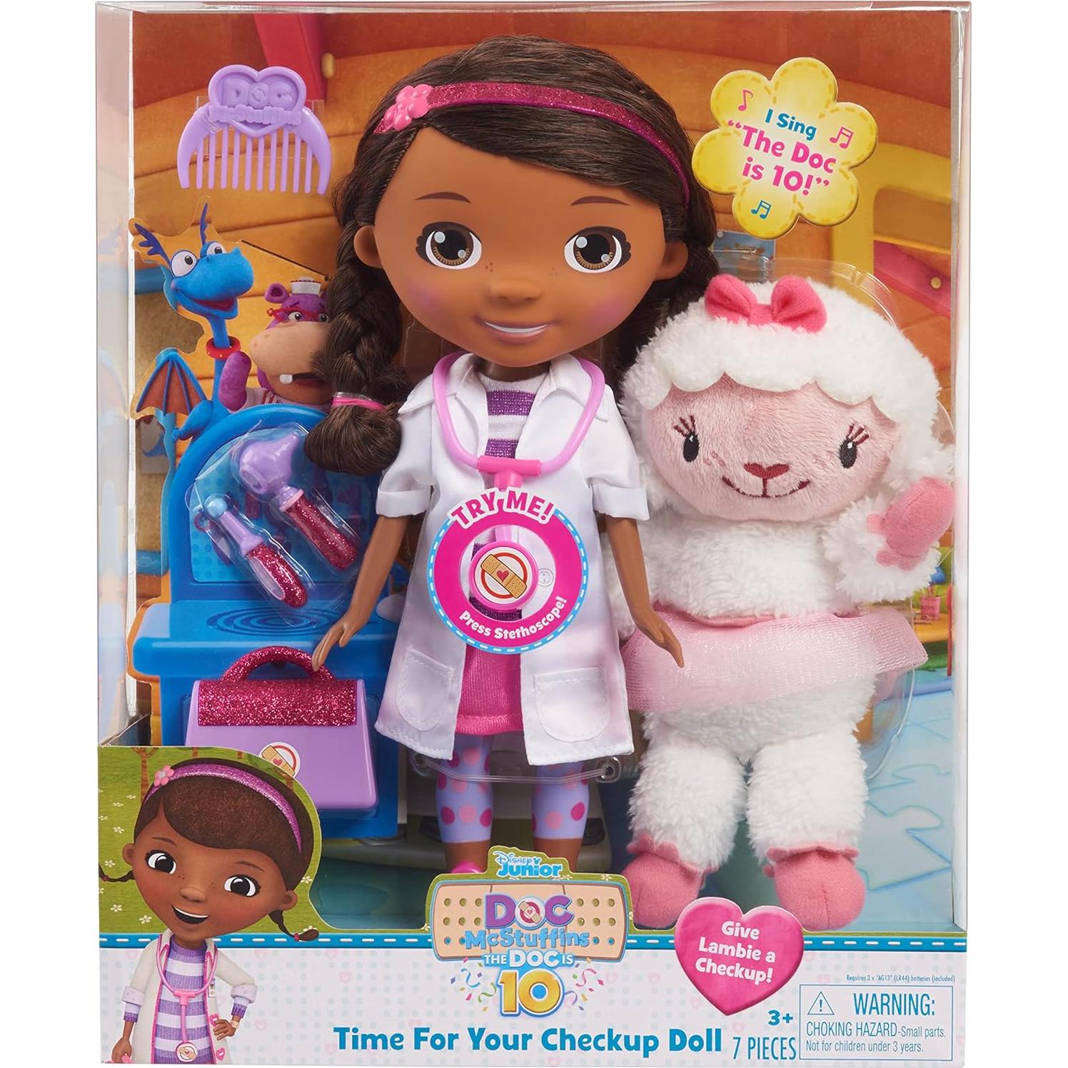Disney Junior Doc McStuffins 10th Anniversary Time For Your Checkup Doll and Accessories, Officially Licensed Kids Toys for Ages 3 Up by Just Play