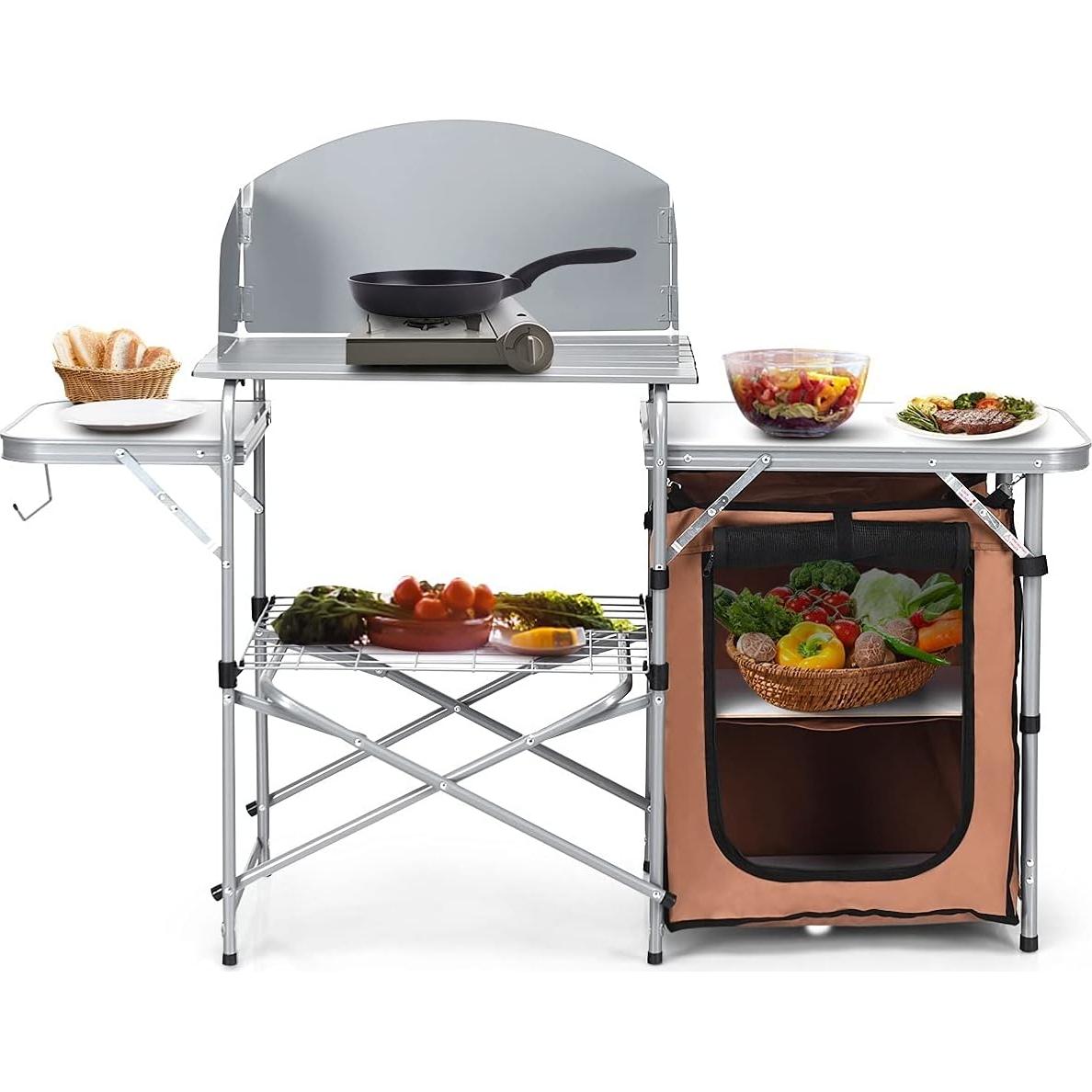 Mesa de Parrilla Plegable Happygrill 146.1x45.7 cm Aluminio