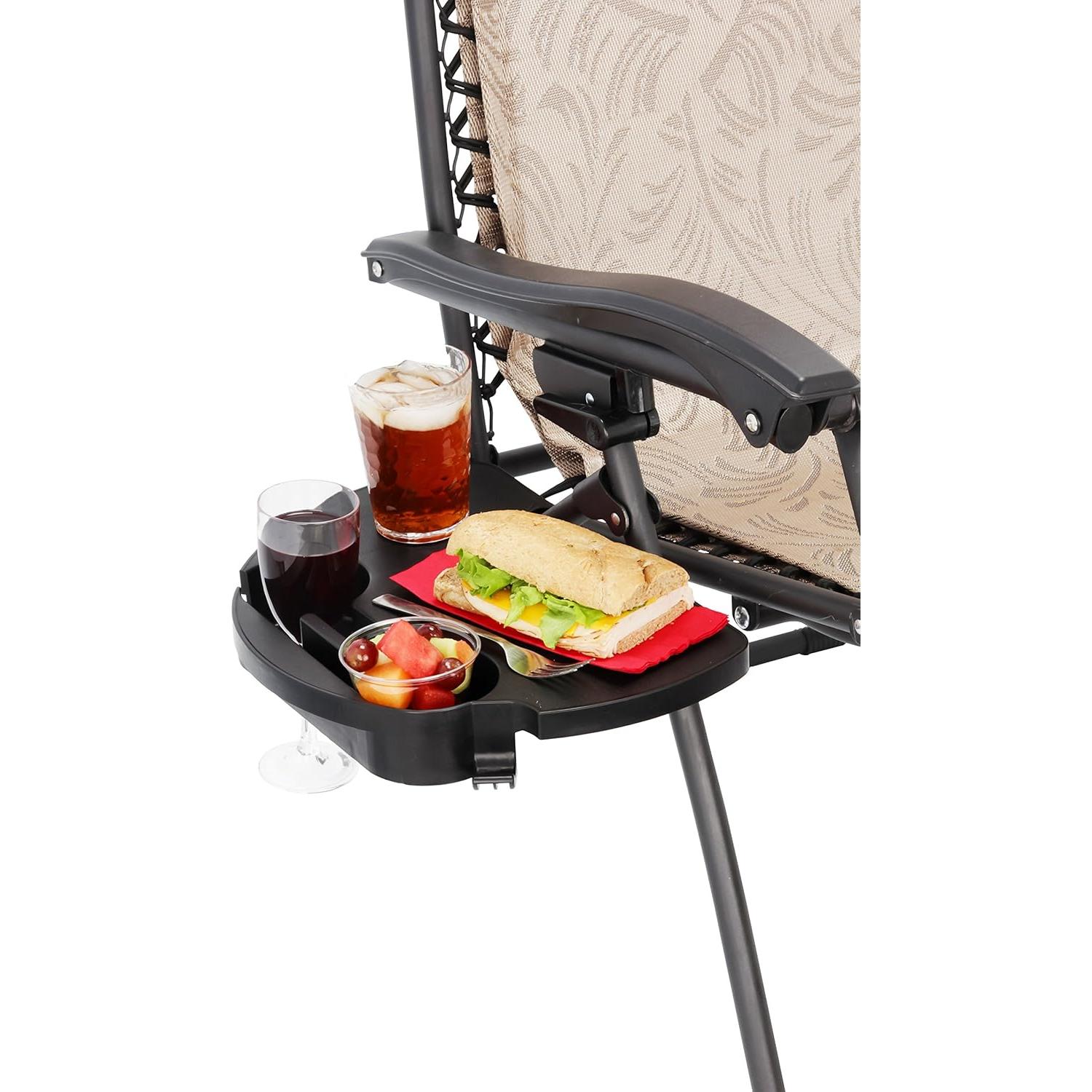 Bandeja para Silla de Gravedad Cero Camco - 2 Portavasos y Gancho