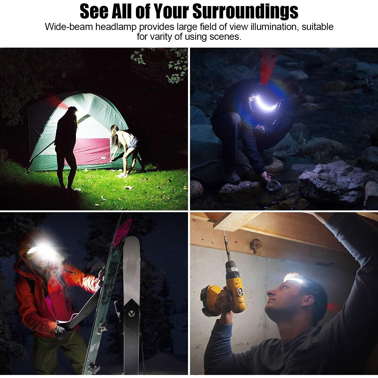 Linterna Frontal Recargable LED Spriak 1000 Lúmenes Impermeable