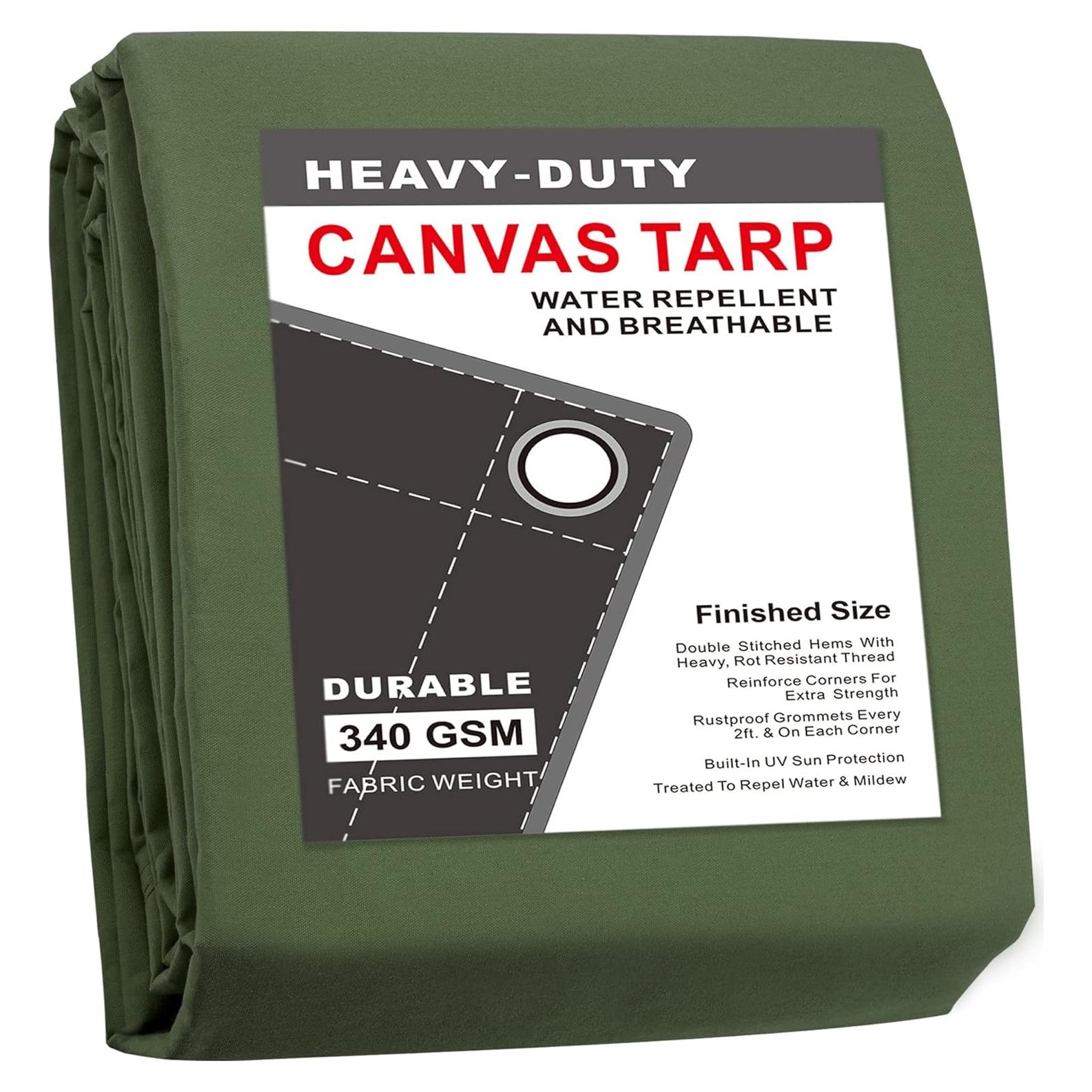 Lona CARTMAN 5x7 Pies (1.52x2.13m) Resistente al Agua Verde Oliva