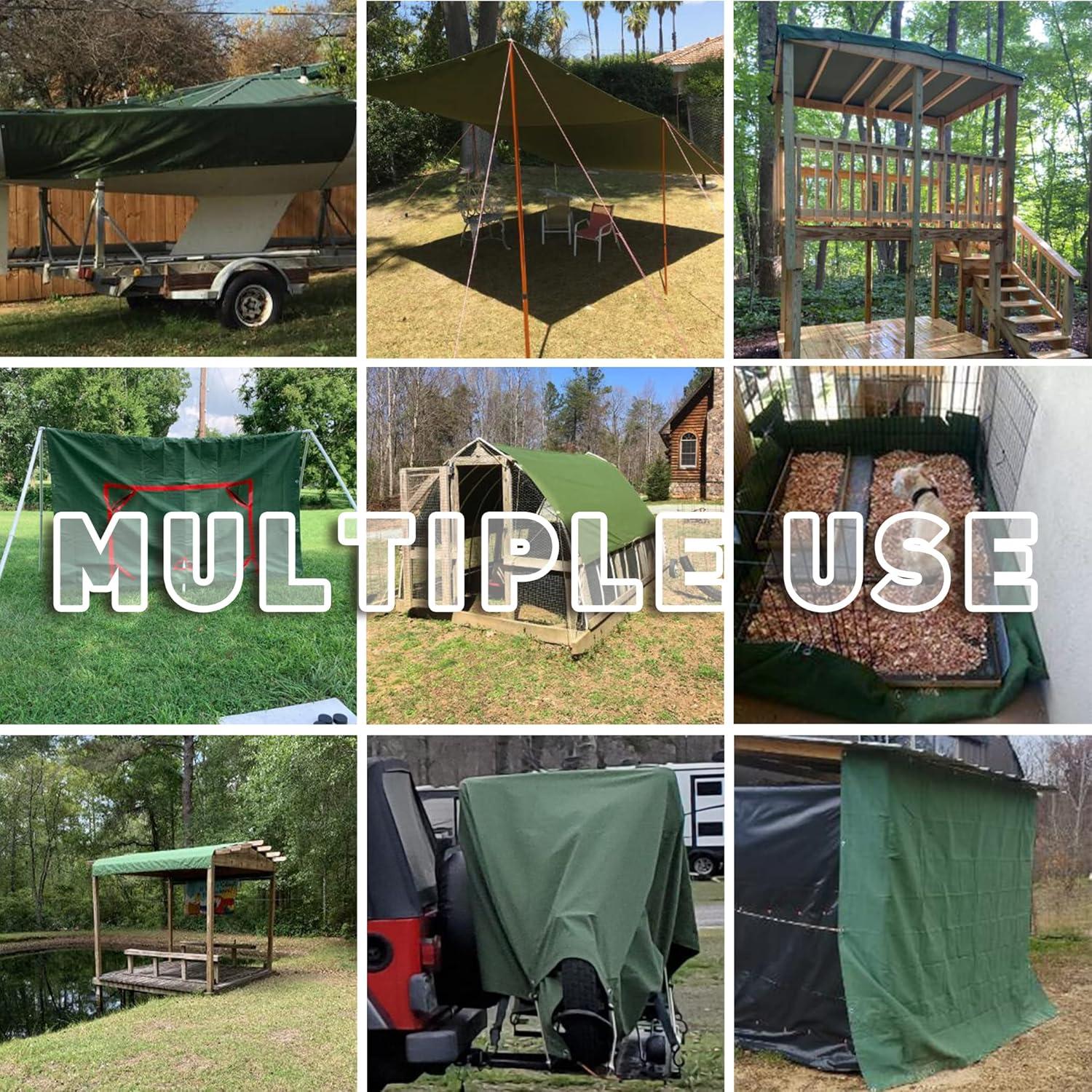 Lona CARTMAN 5x7 Pies (1.52x2.13m) Resistente al Agua Verde Oliva