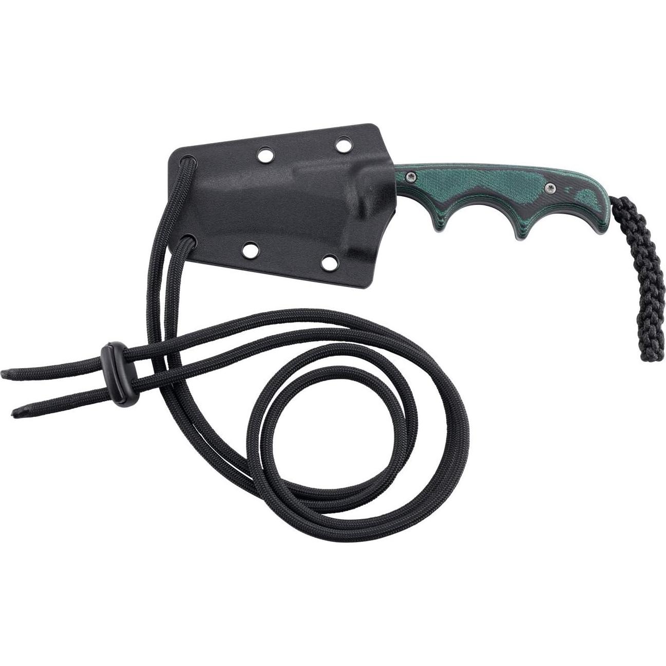 CRKT Minimalist Bowie Neck : Compact Fixed Blade Knife, Folts Utility with Bead Blast Blade, Resin Infused Fiber Handle, and Sheath 2387