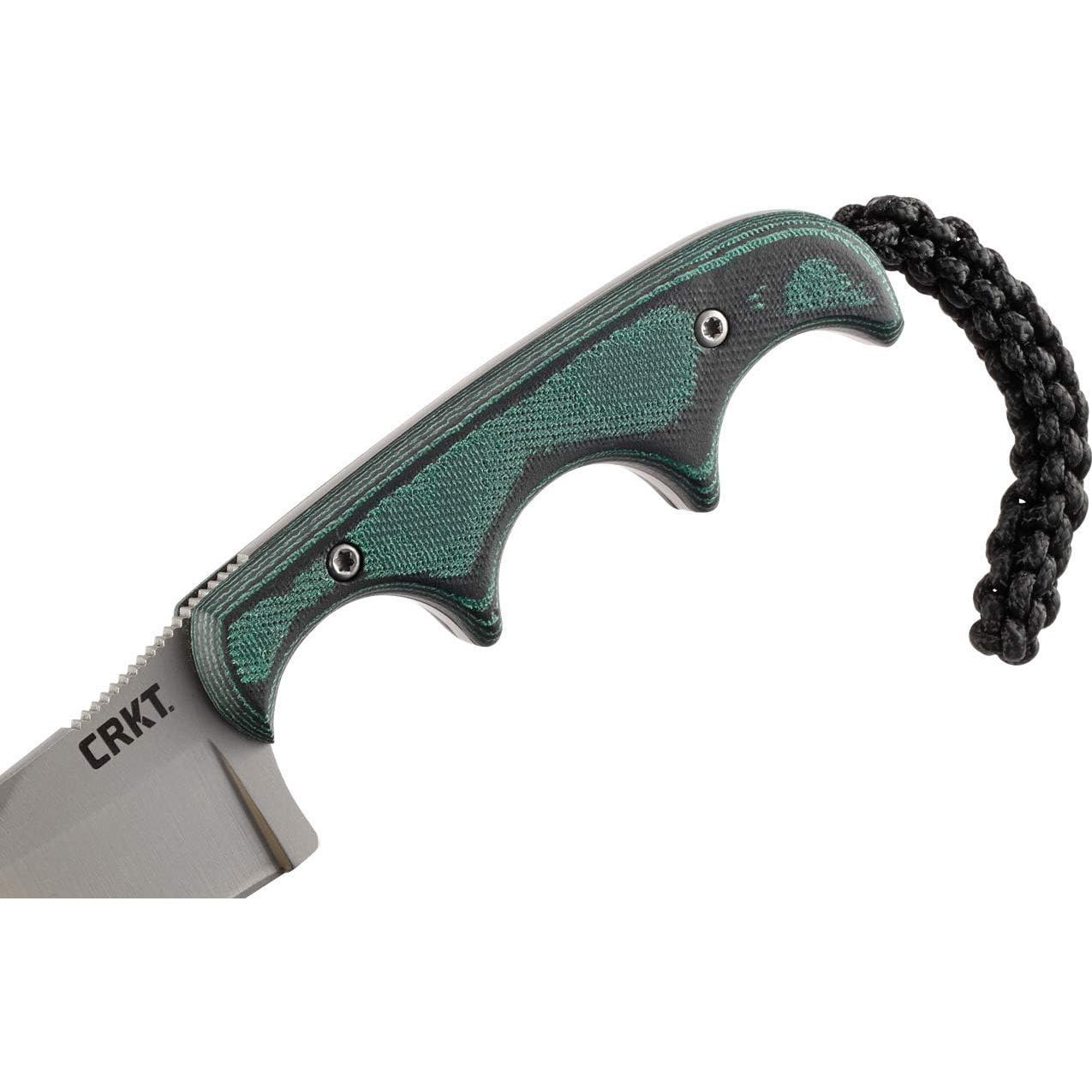 CRKT Minimalist Bowie Neck : Compact Fixed Blade Knife, Folts Utility with Bead Blast Blade, Resin Infused Fiber Handle, and Sheath 2387