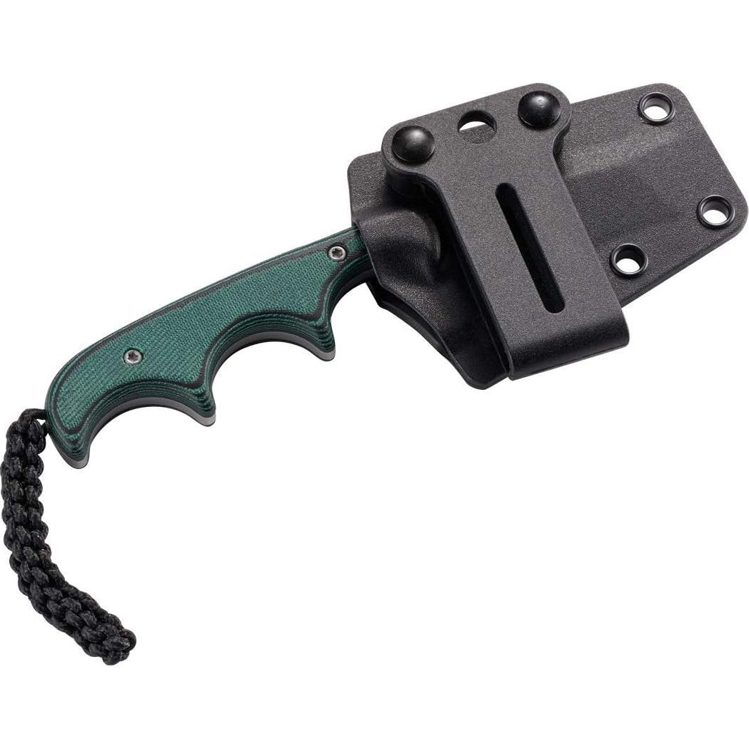 CRKT Minimalist Bowie Neck : Compact Fixed Blade Knife, Folts Utility with Bead Blast Blade, Resin Infused Fiber Handle, and Sheath 2387