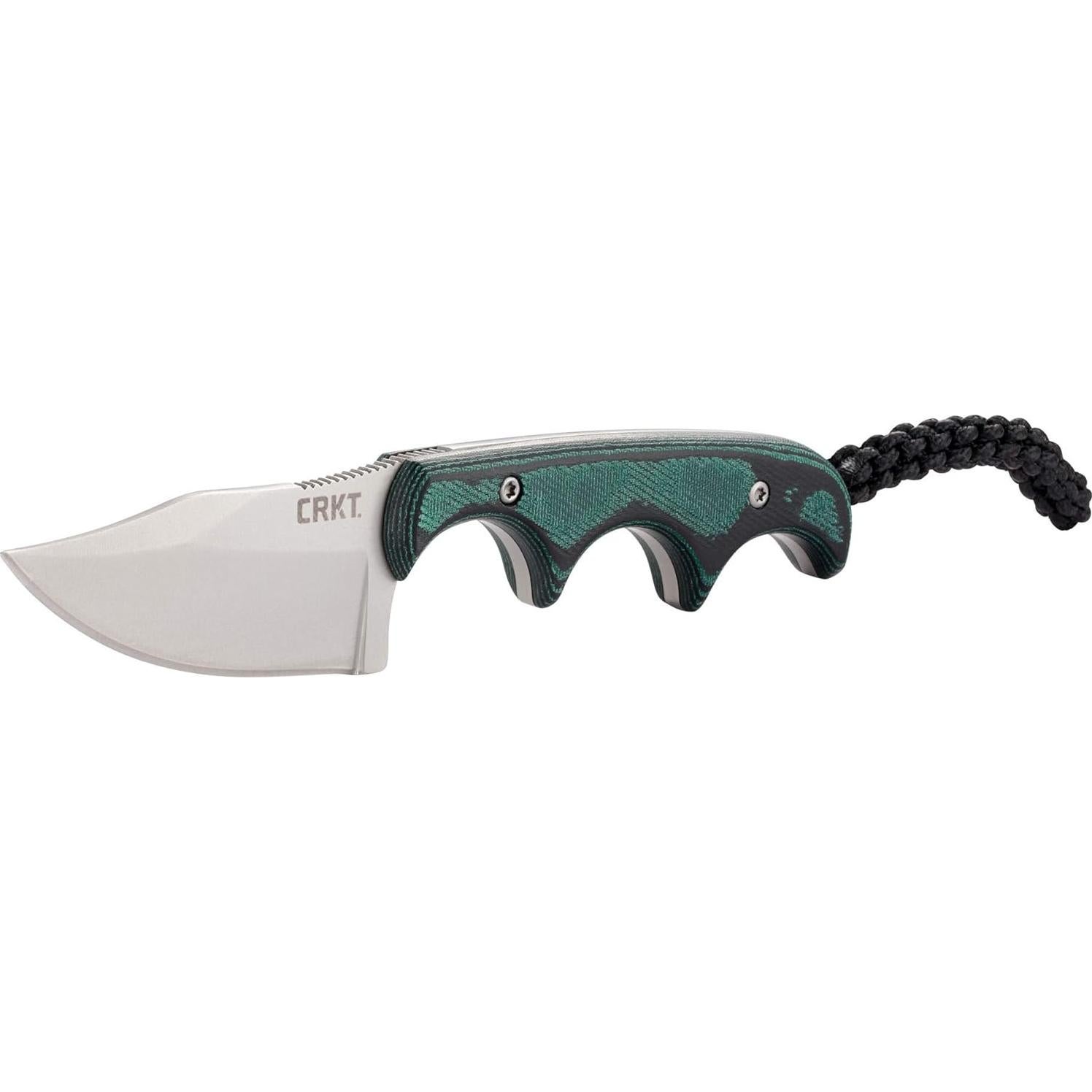 CRKT Minimalist Bowie Neck : Compact Fixed Blade Knife, Folts Utility with Bead Blast Blade, Resin Infused Fiber Handle, and Sheath 2387